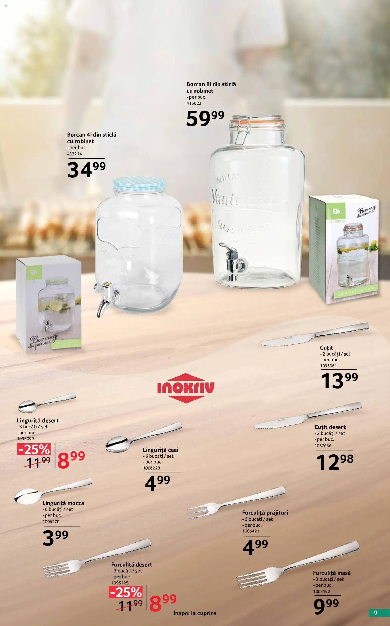 Catalog Selgros 29 Mai - 24 Iunie 2026 | Pagina 9 | Produse: Masă, Cuțit, Borcan, Ceai