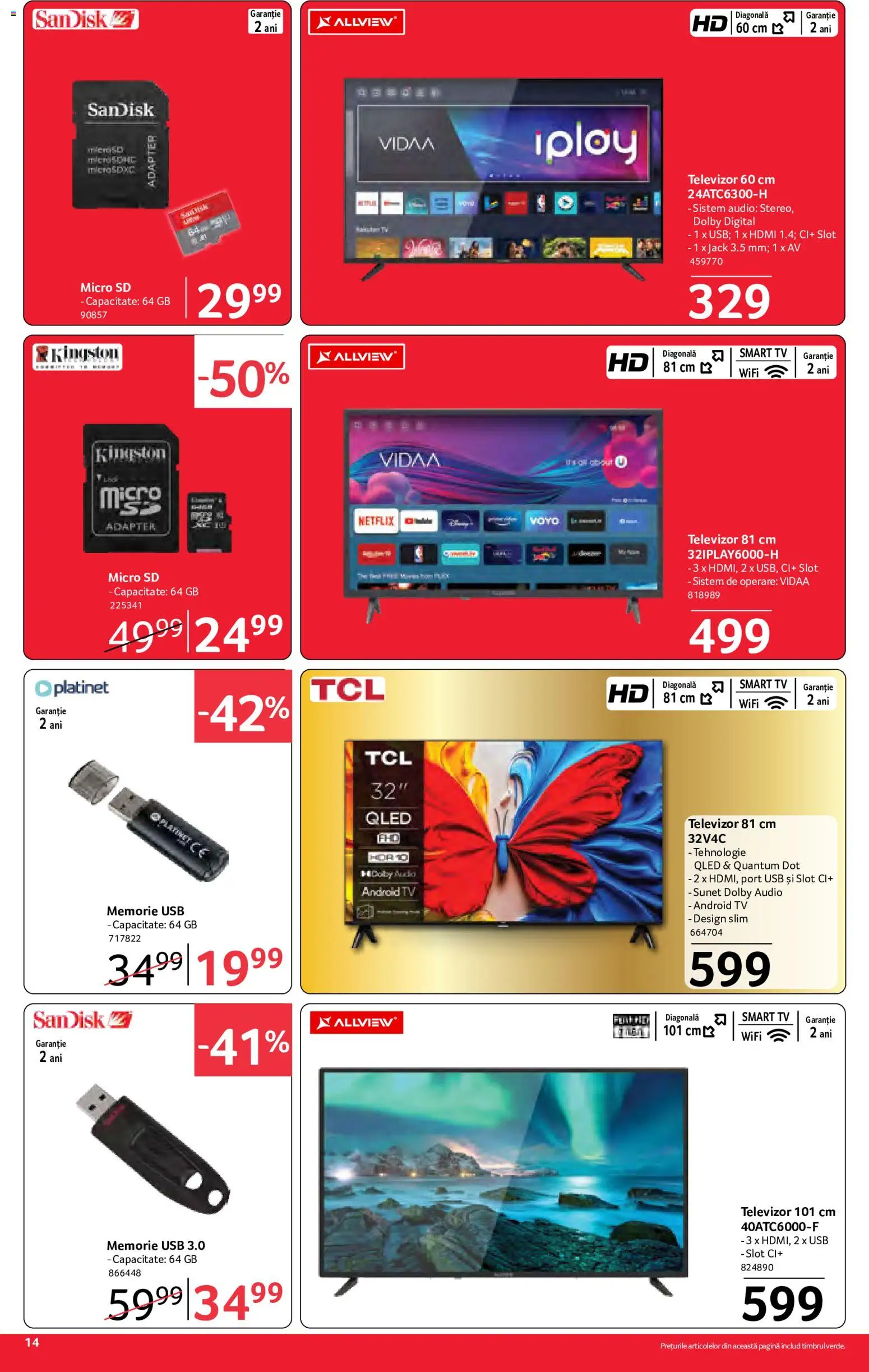 Catalog Selgros 29 Mai - 10 Iunie 2026 | Pagina 14 | Produse: Memorie, Televizor, Audio, Usb