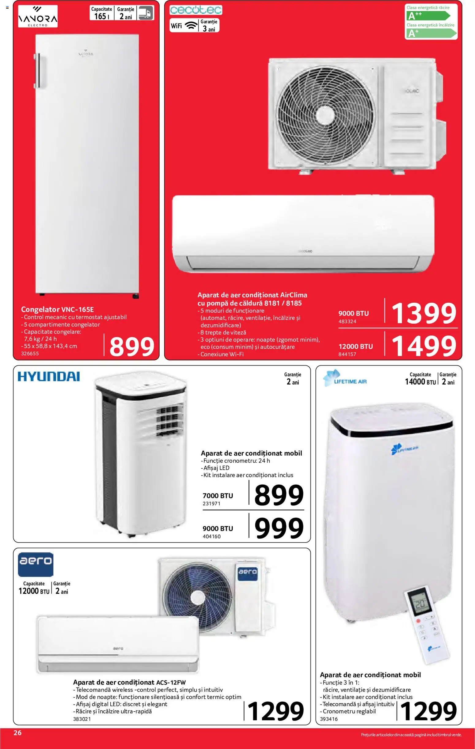 Catalog Selgros 29 Mai - 10 Iunie 2026 | Pagina 26 | Produse: Congelator, Aer Condiționat, Babak