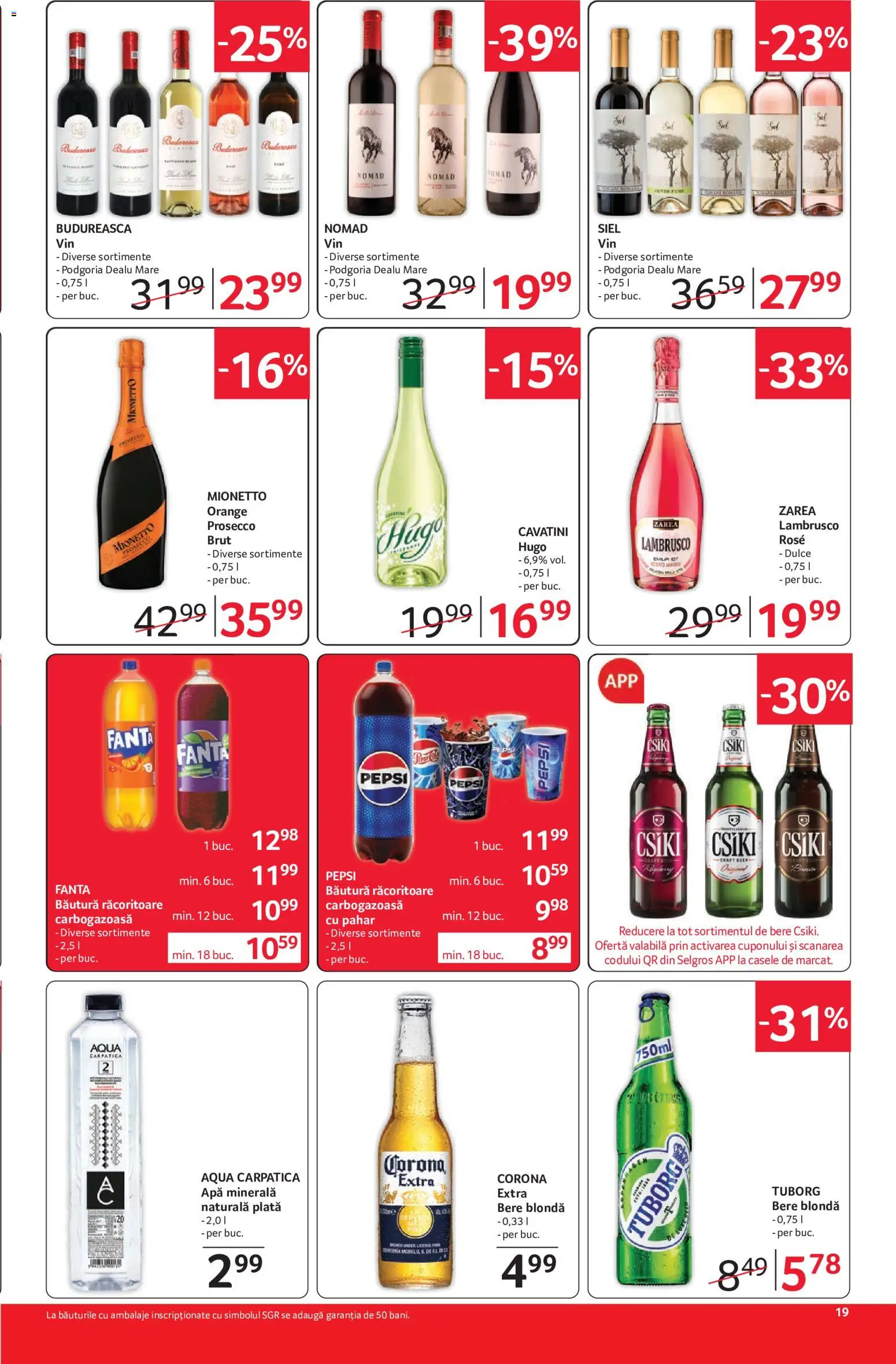 Catalog Selgros 29 Mai - 10 Iunie 2026 | Pagina 19 | Produse: Yazı tahtası kalemi, Prosecco, Bere, Apă