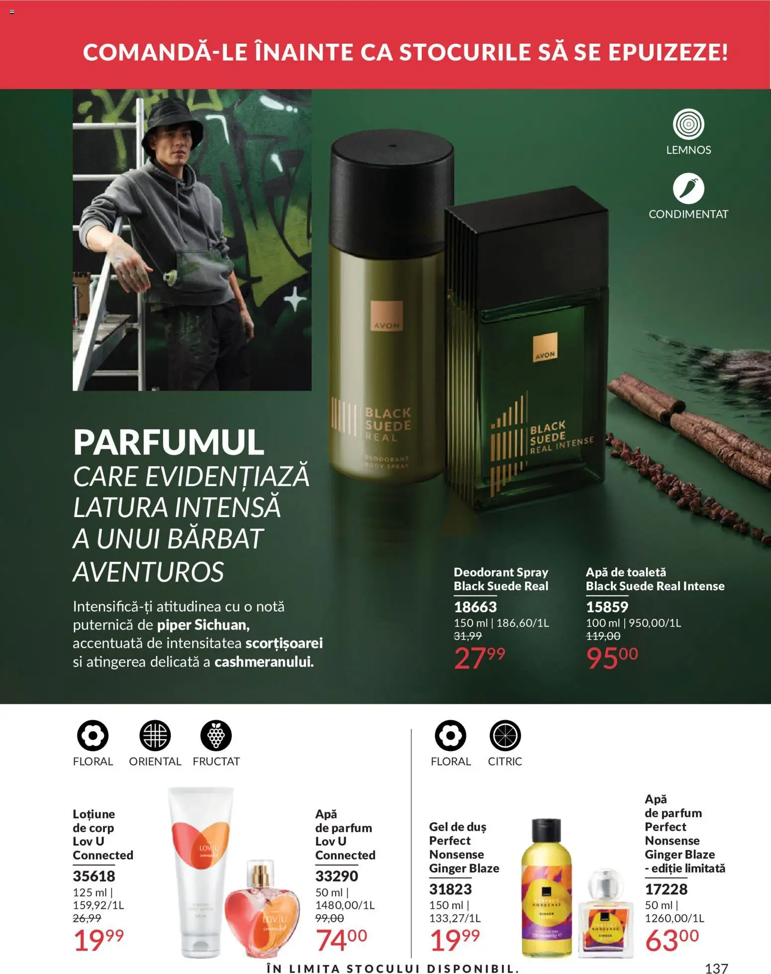 Catalog Avon 1 - 29 Iunie 2026 | Pagina 139 | Produse: Parfum, Apă de toaletă, Gel de duș, Deodorant