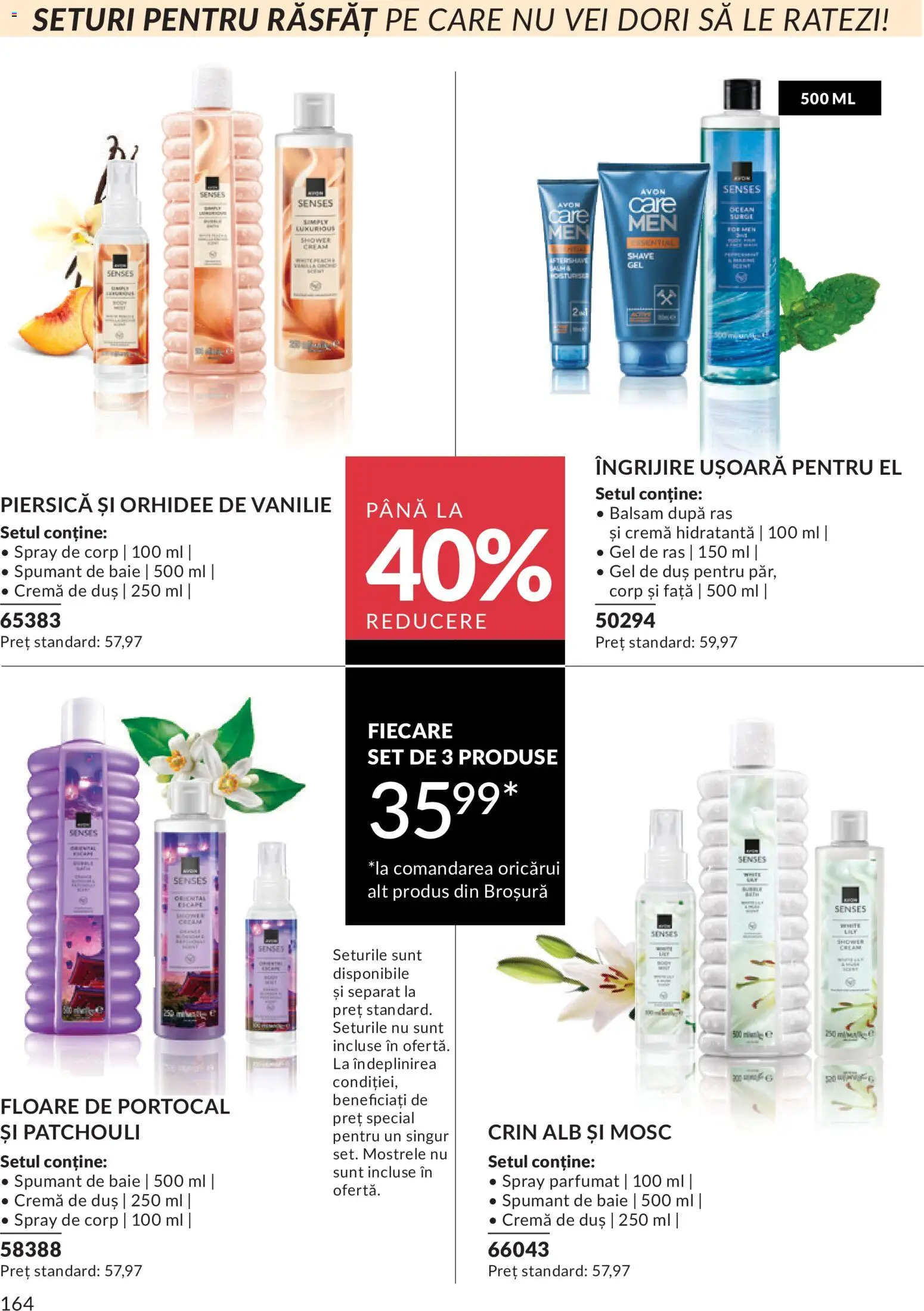Catalog Avon 1 - 29 Iunie 2026 | Pagina 166 | Produse: Piersică, Gel de ras, Duș, Gel de duș
