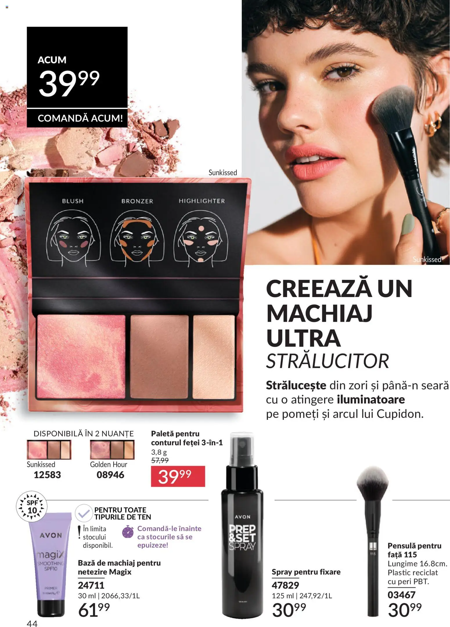 Catalog Avon 1 - 29 Iunie 2026 | Pagina 46 | Produse: Bază de machiaj, Machiaj, Bronzer, Blush
