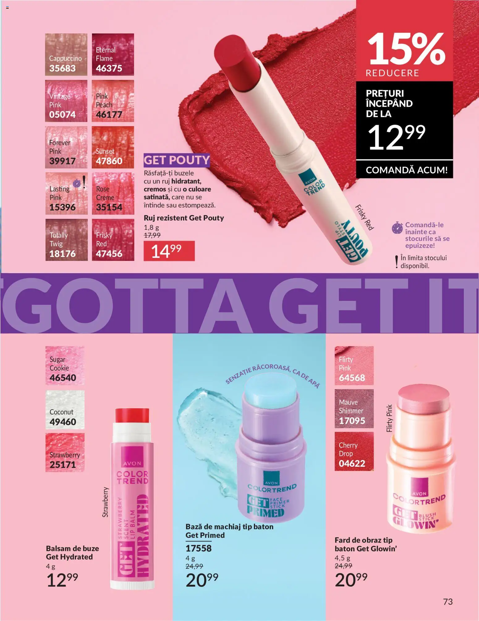 Catalog Avon 1 - 29 Iunie 2026 | Pagina 75 | Produse: Bază de machiaj, Blush, Ruj, Balsam