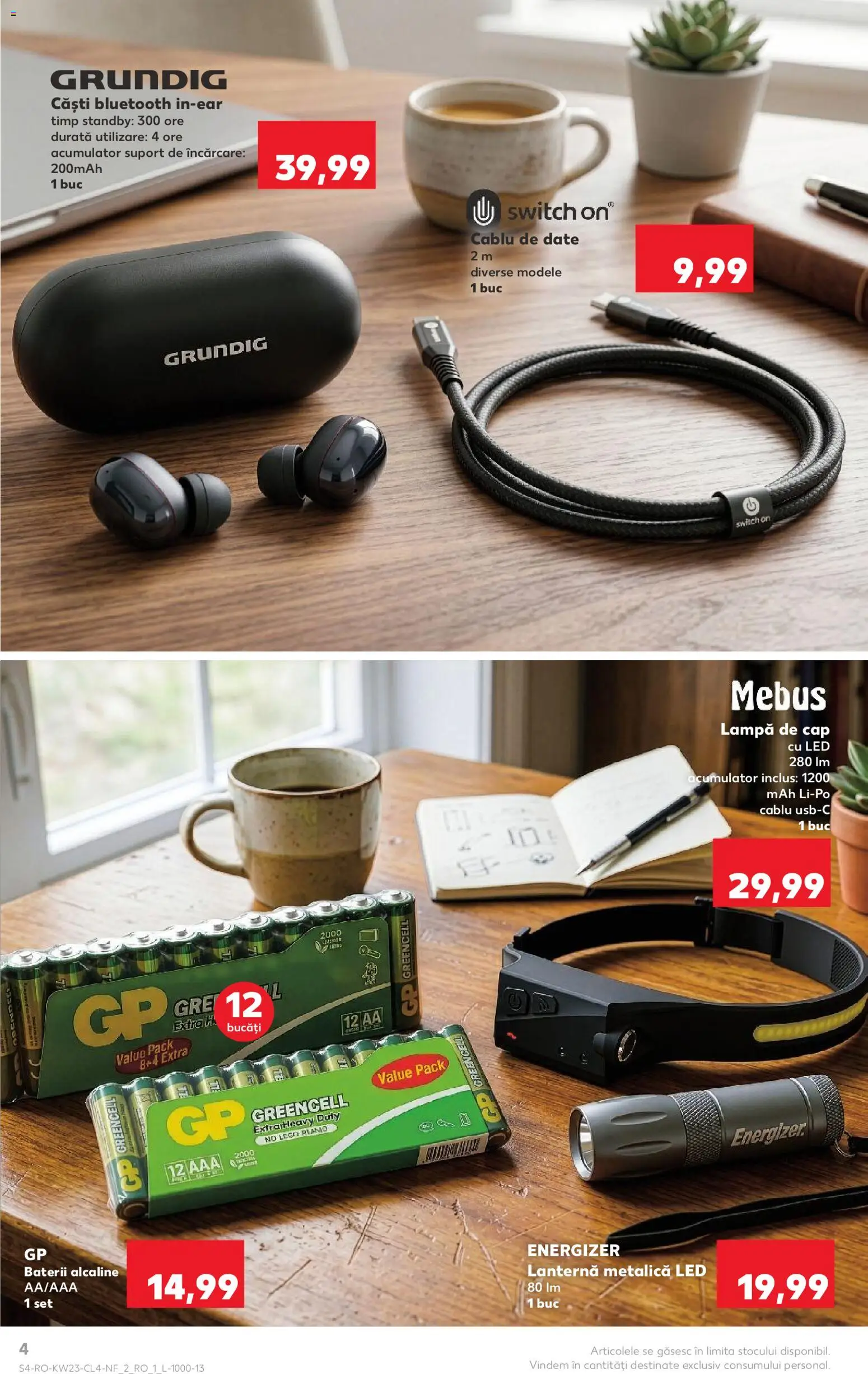 Catalog Kaufland 3 - 8 Iunie 2026 | Pagina 4 | Produse: Cablu, Babak, Lampă, Baterii