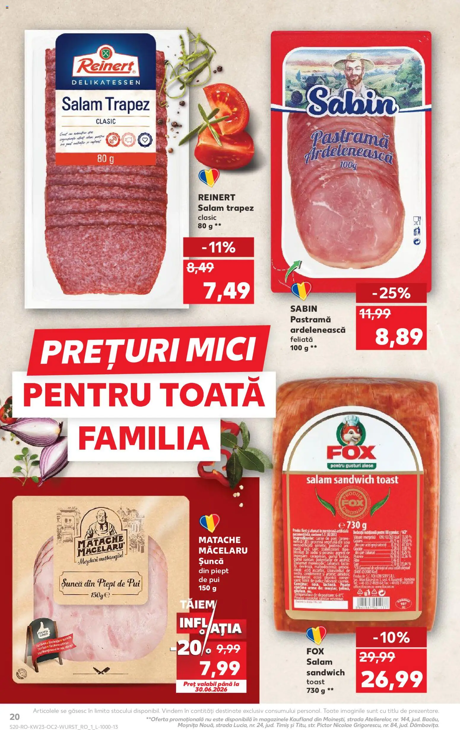 Catalog Kaufland 3 - 8 Iunie 2026 | Pagina 20 | Produse: Hacıyatmaz Kedi Oyuncağı, Salam, Șuncă, Apă