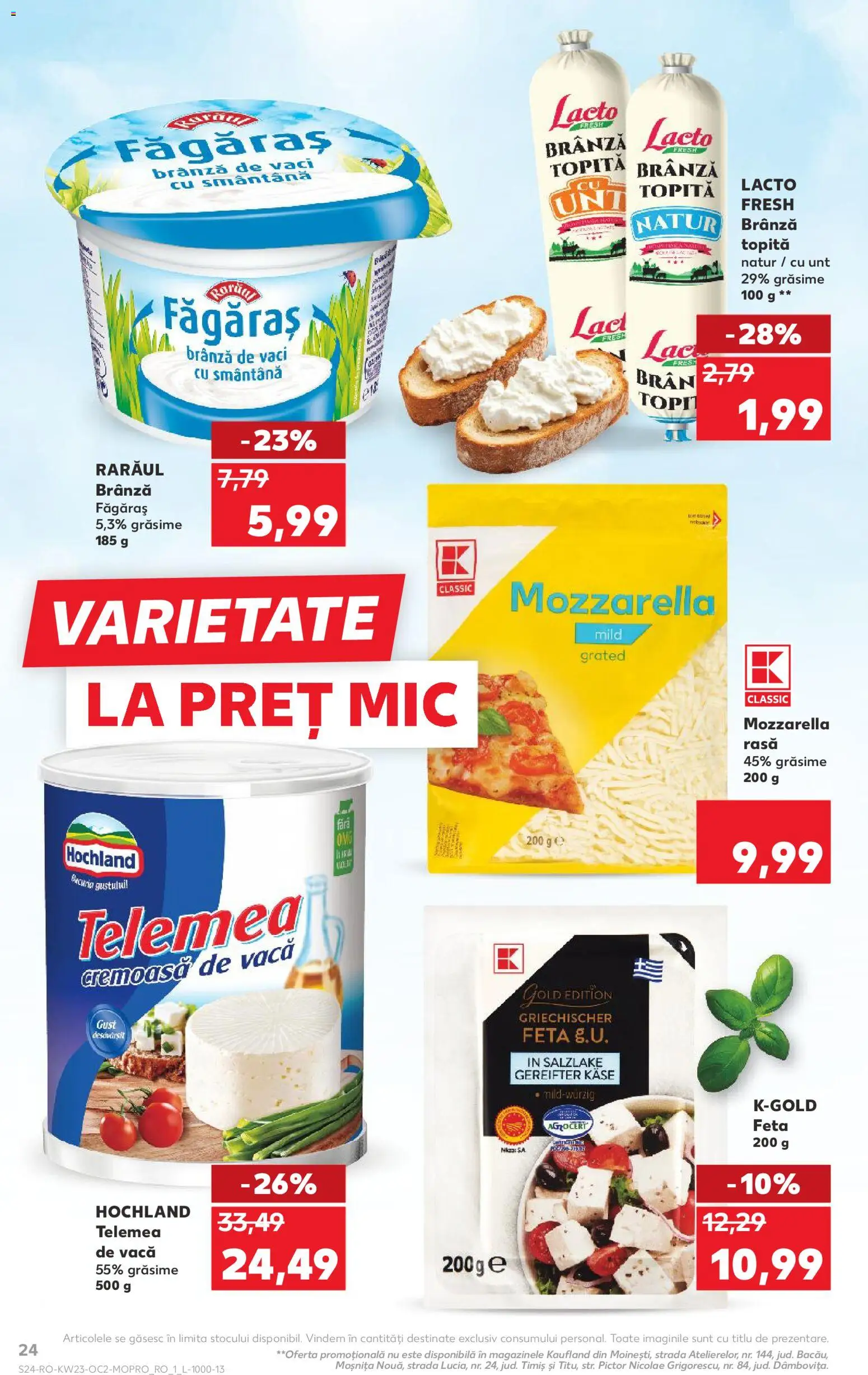 Catalog Kaufland 3 - 8 Iunie 2026 | Pagina 24 | Produse: Mozzarella, Unt, Brânză, Smântână