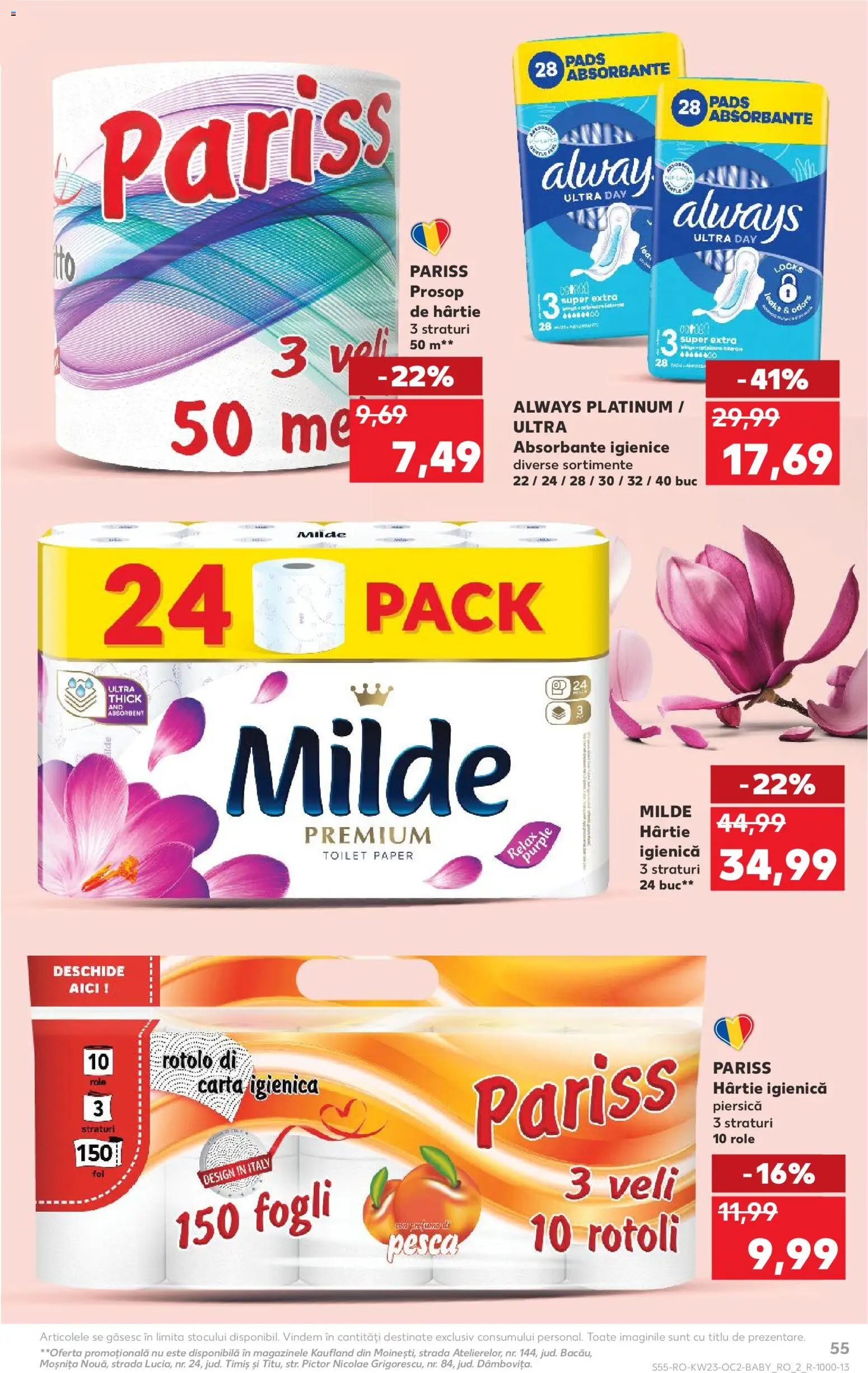 Catalog Kaufland 3 - 8 Iunie 2026 | Pagina 55 | Produse: Piersică, Role, Absorbante