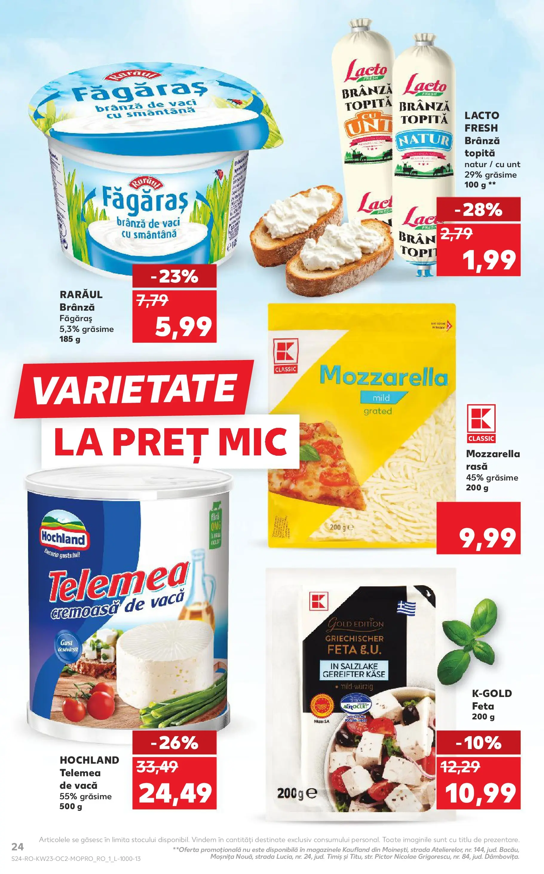 Catalog Kaufland 3 - 8 Iunie 2026 | Pagina 24 | Produse: Mozzarella, Unt, Brânză, Smântână