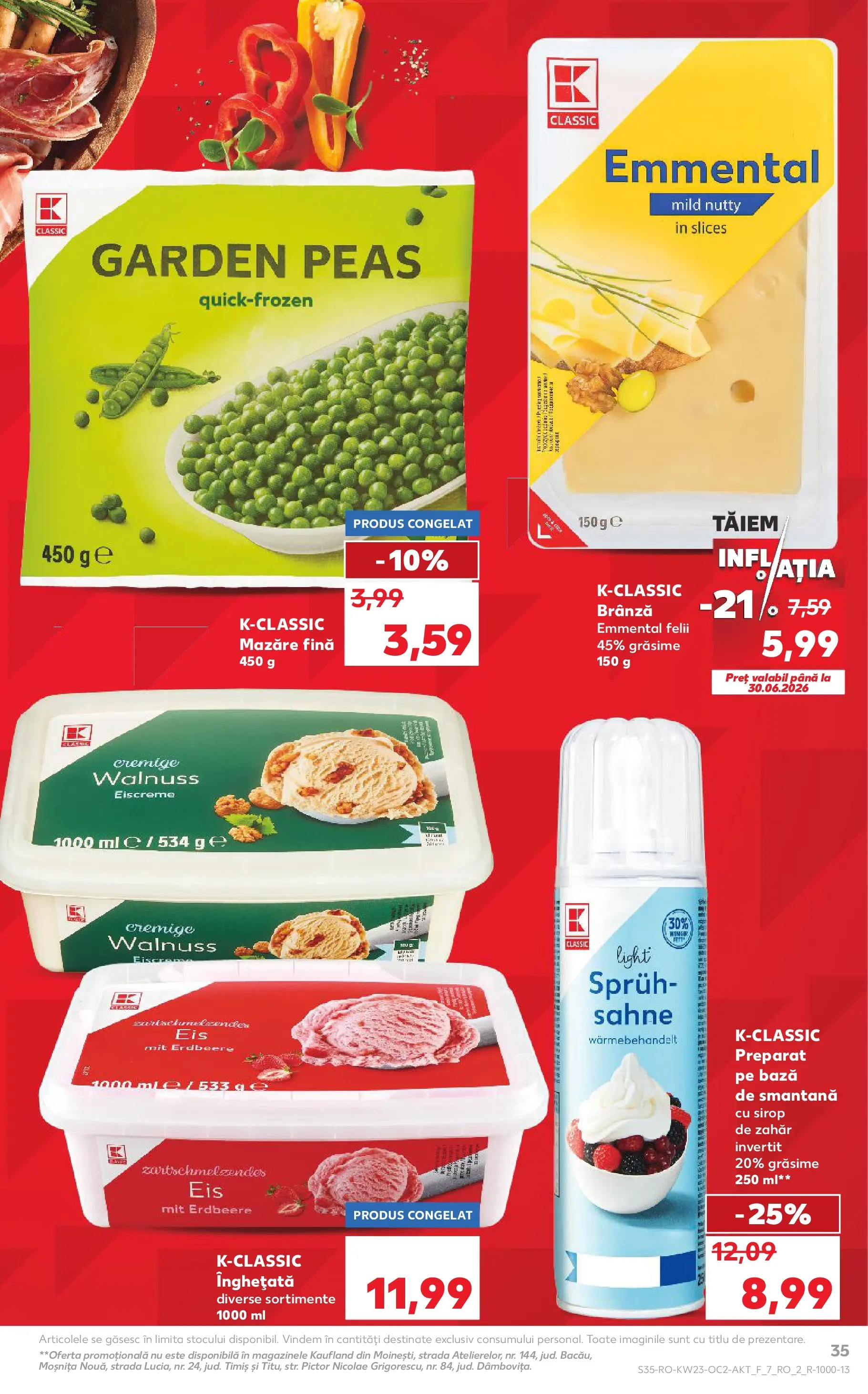 Catalog Kaufland 3 - 8 Iunie 2026 | Pagina 35 | Produse: Mazăre, Smântână, Înghețată, Zahăr