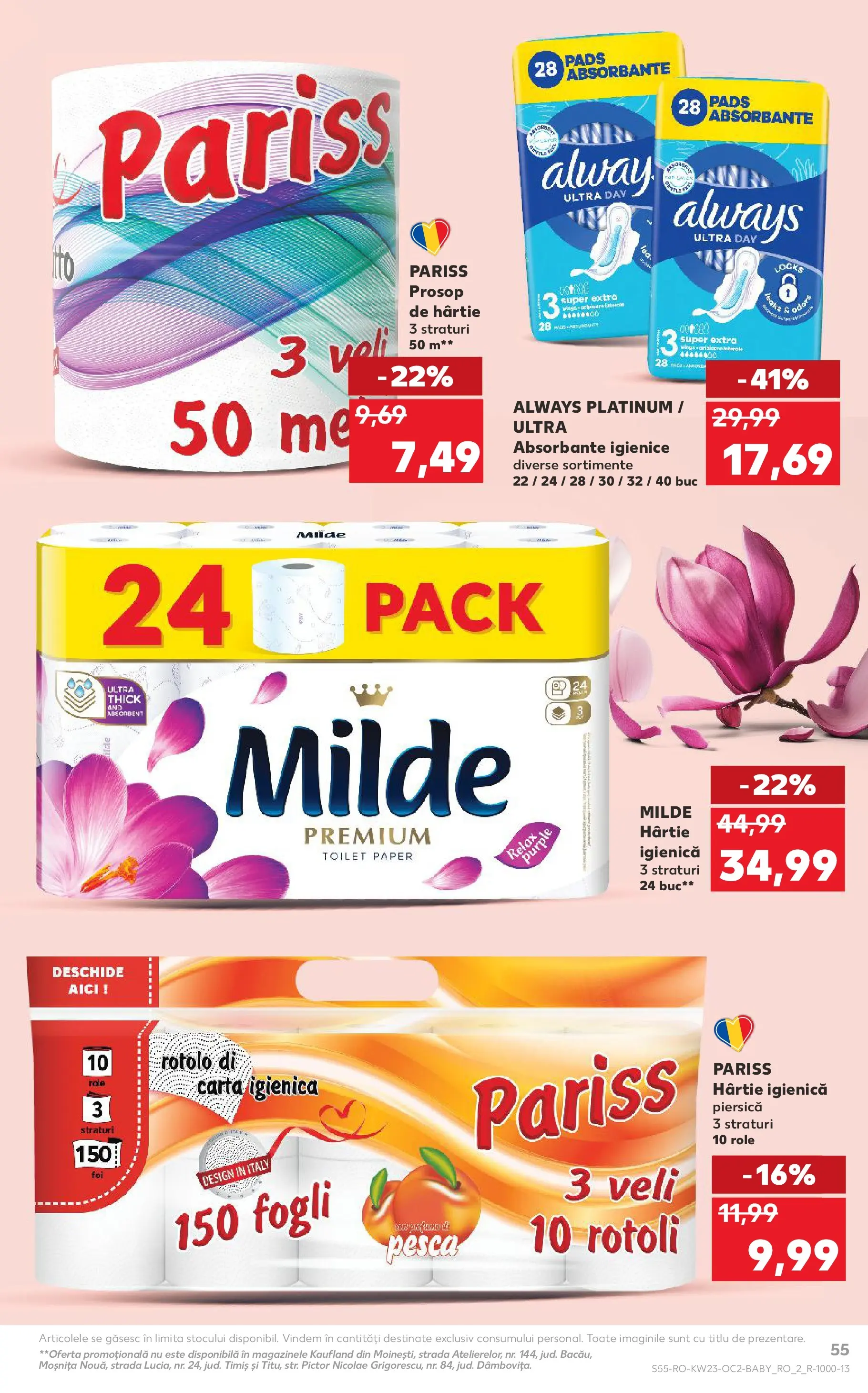 Catalog Kaufland 3 - 8 Iunie 2026 | Pagina 55 | Produse: Piersică, Role, Absorbante