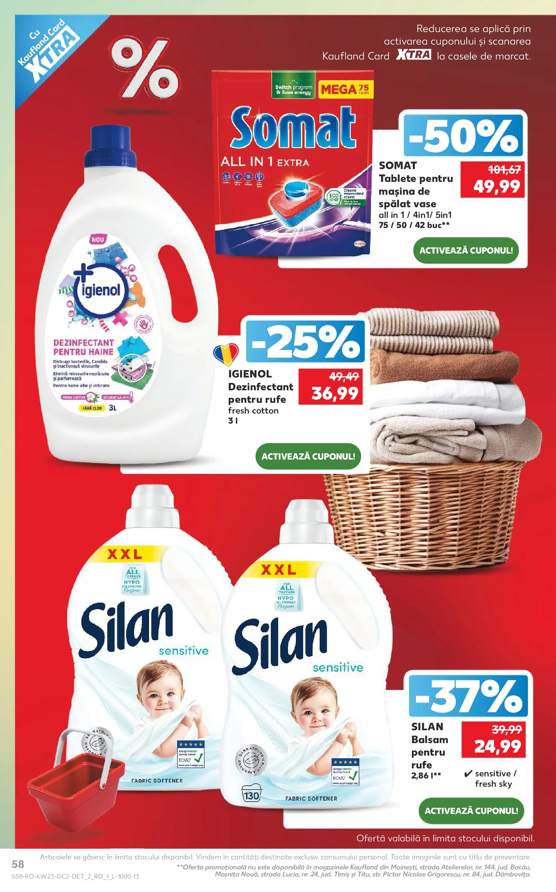 Catalog Kaufland 3 - 8 Iunie 2026 | Pagina 58 | Produse: Mașină De Spălat Vase, Balsam, Tablete pentru mașina de spălat, Haine