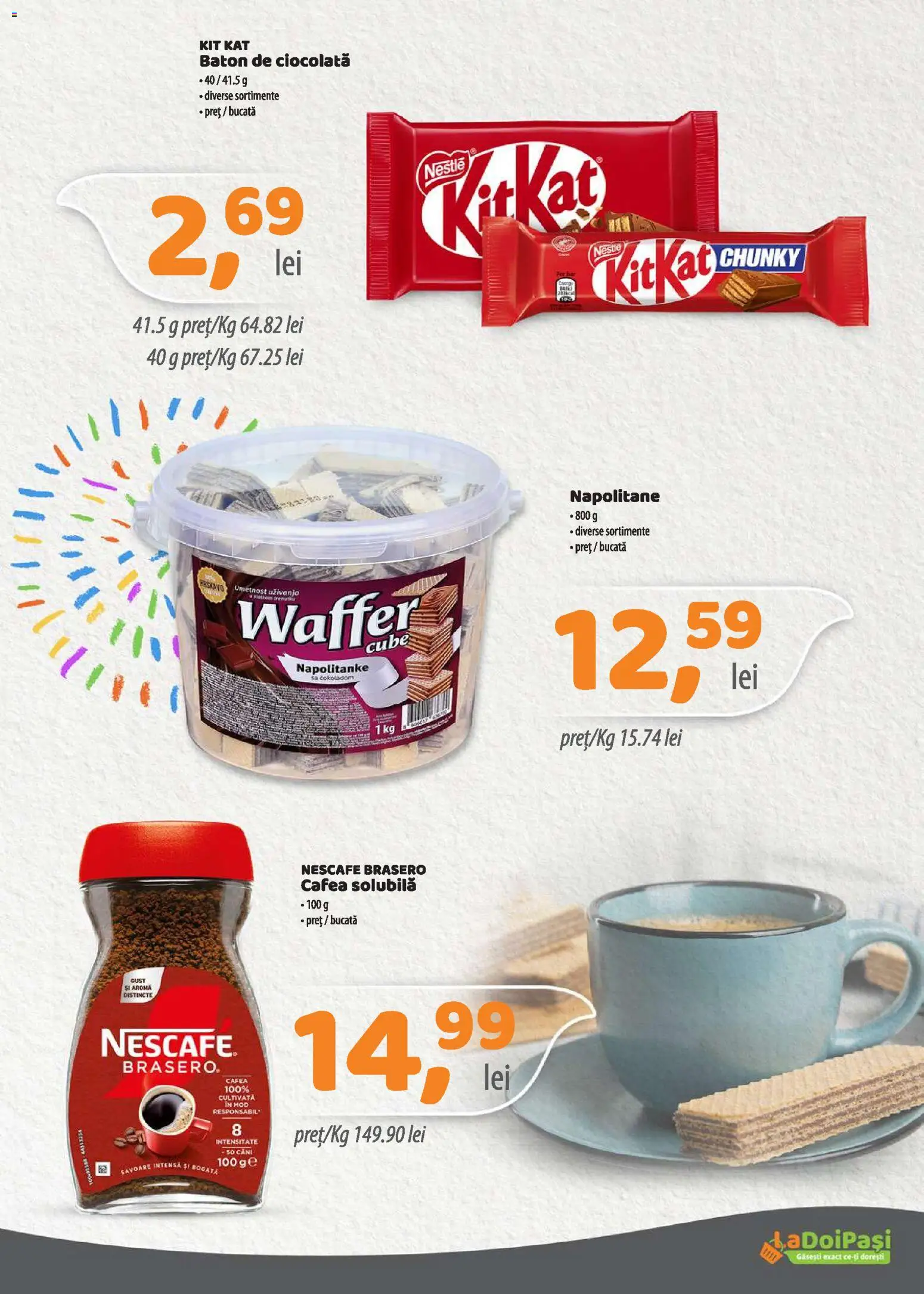 Catalog La Doi Pași 1 - 29 Iunie 2026 | Pagina 11 | Produse: Napolitane, Cafea, Ciocolată