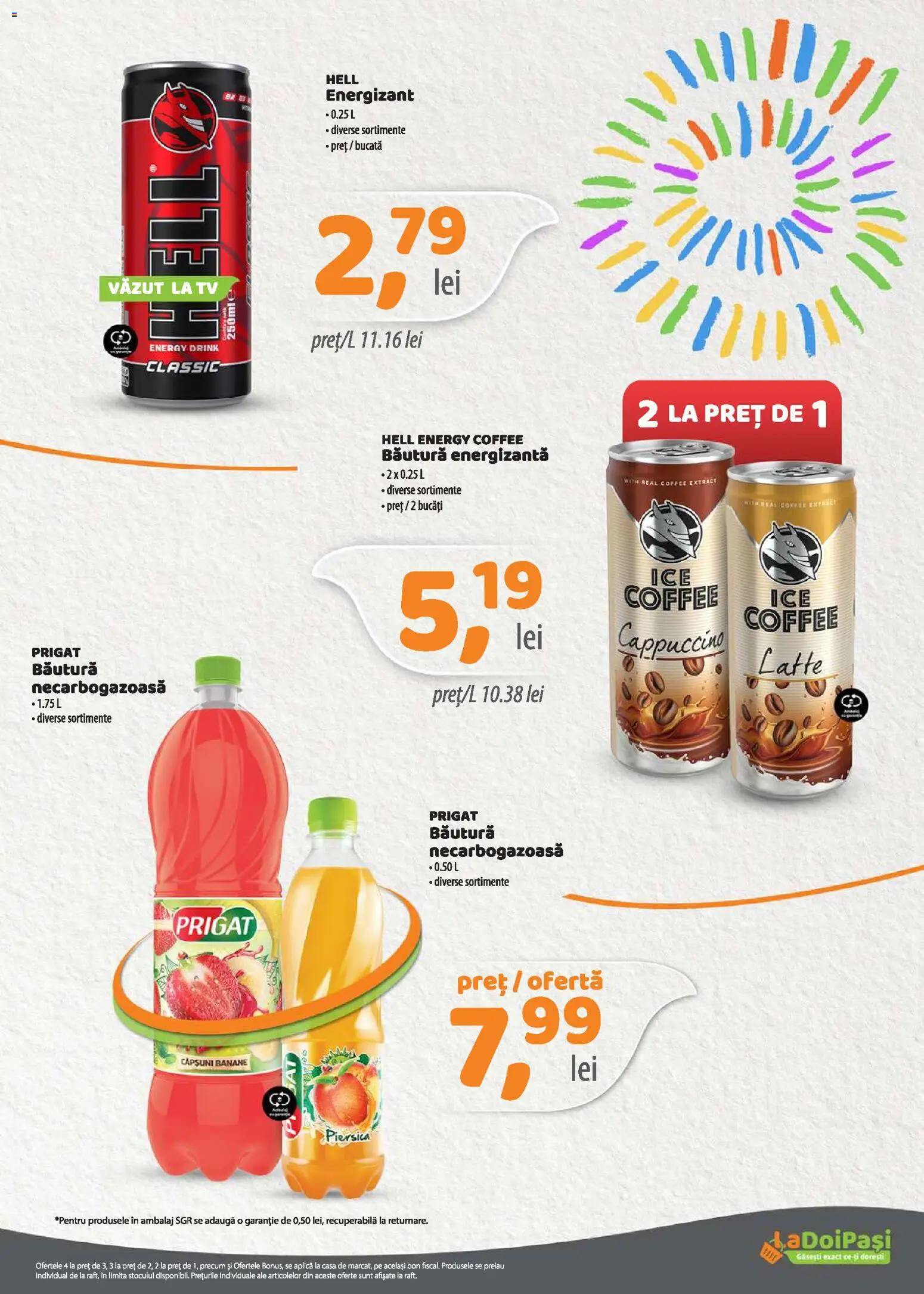 Catalog La Doi Pași 1 - 29 Iunie 2026 | Pagina 12 | Produse: Piersică, Băutură energizantă, Banane, Căpșuni