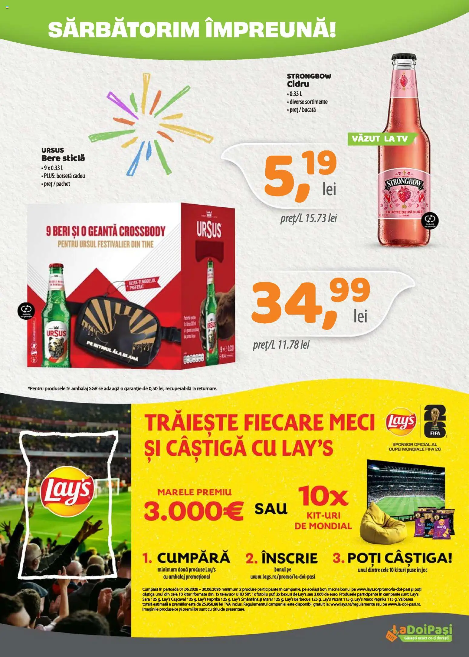 Catalog La Doi Pași 1 - 29 Iunie 2026 | Pagina 2 | Produse: Televizor, Geantă, Bere, Sare