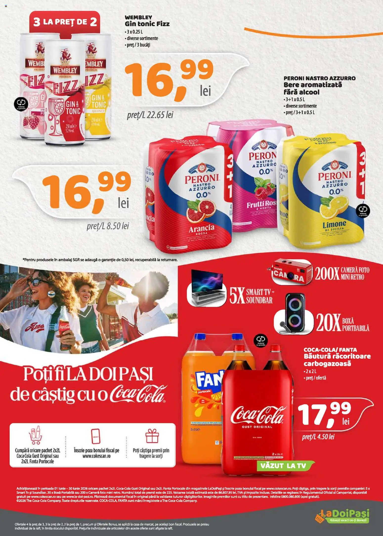 Catalog La Doi Pași 1 - 29 Iunie 2026 | Pagina 3 | Produse: Soundbar, Cameră, Bere, Gin