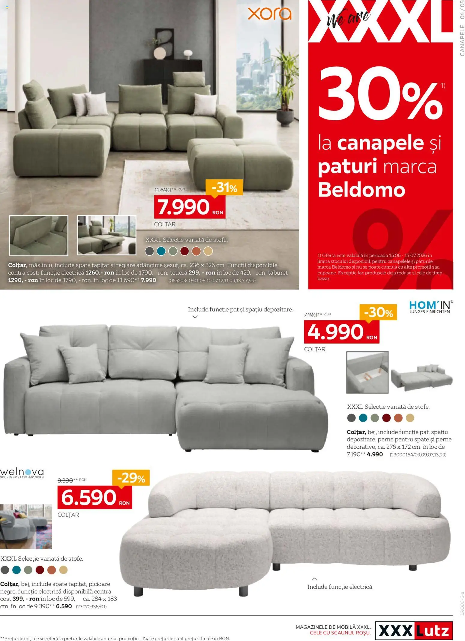 Catalog XXXLutz 1 - 27 Iunie 2026 | Pagina 5 | Produse: Pat, Colțar, Taburet