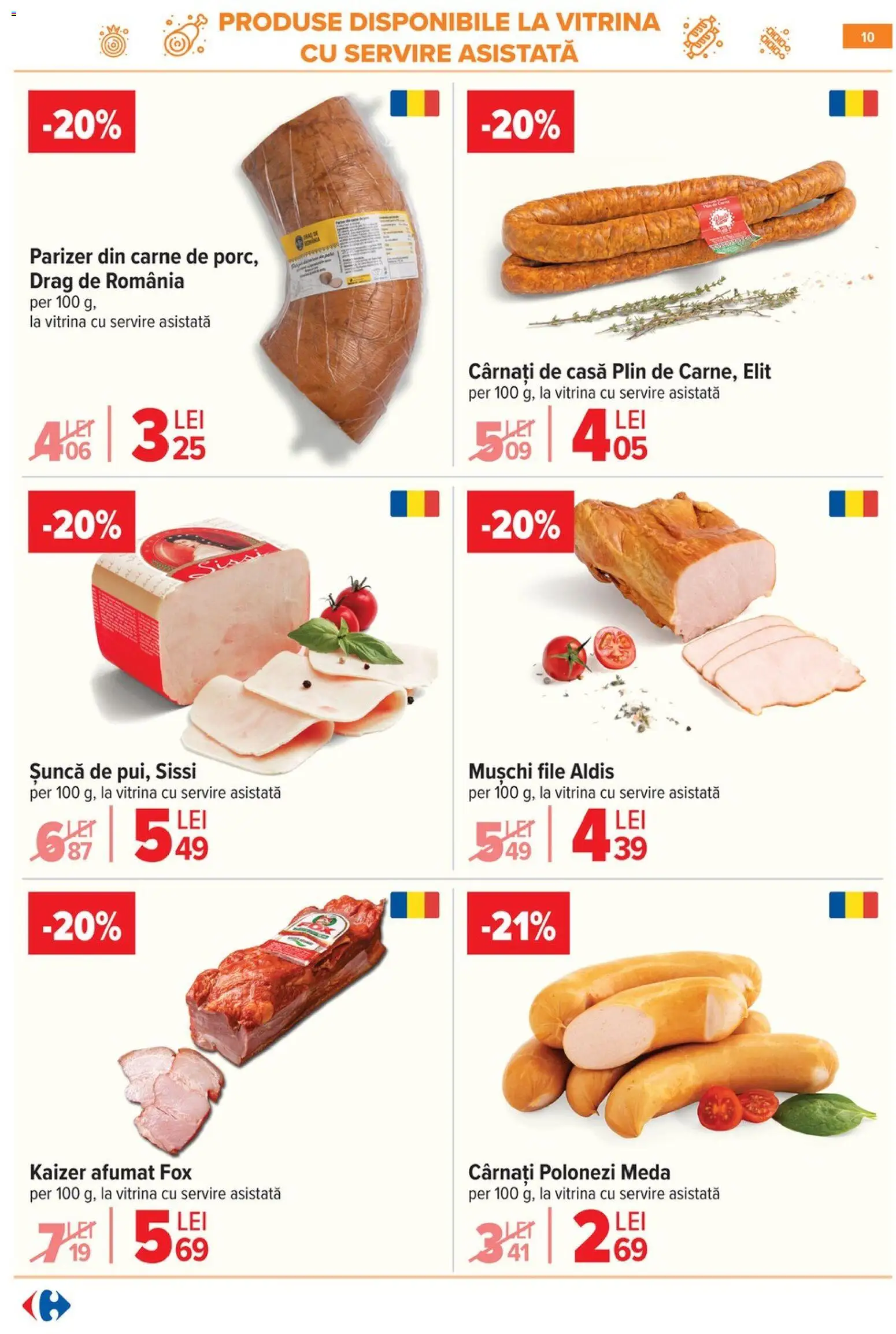 Catalog Carrefour 3 - 8 Iunie 2026 | Pagina 10 | Produse: Vitrină, Șuncă, Parizer, Cârnați