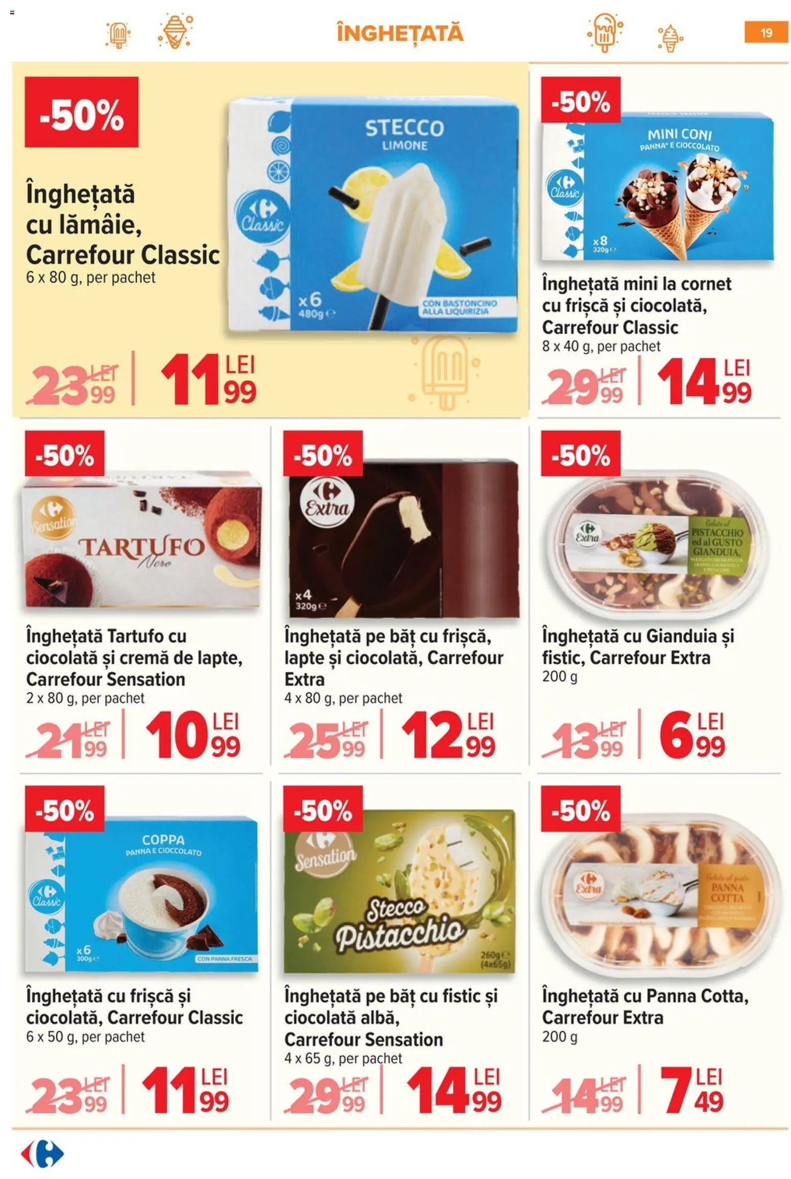 Catalog Carrefour 3 - 8 Iunie 2026 | Pagina 19 | Produse: Lapte, Ciocolată, Frișcă, Înghețată