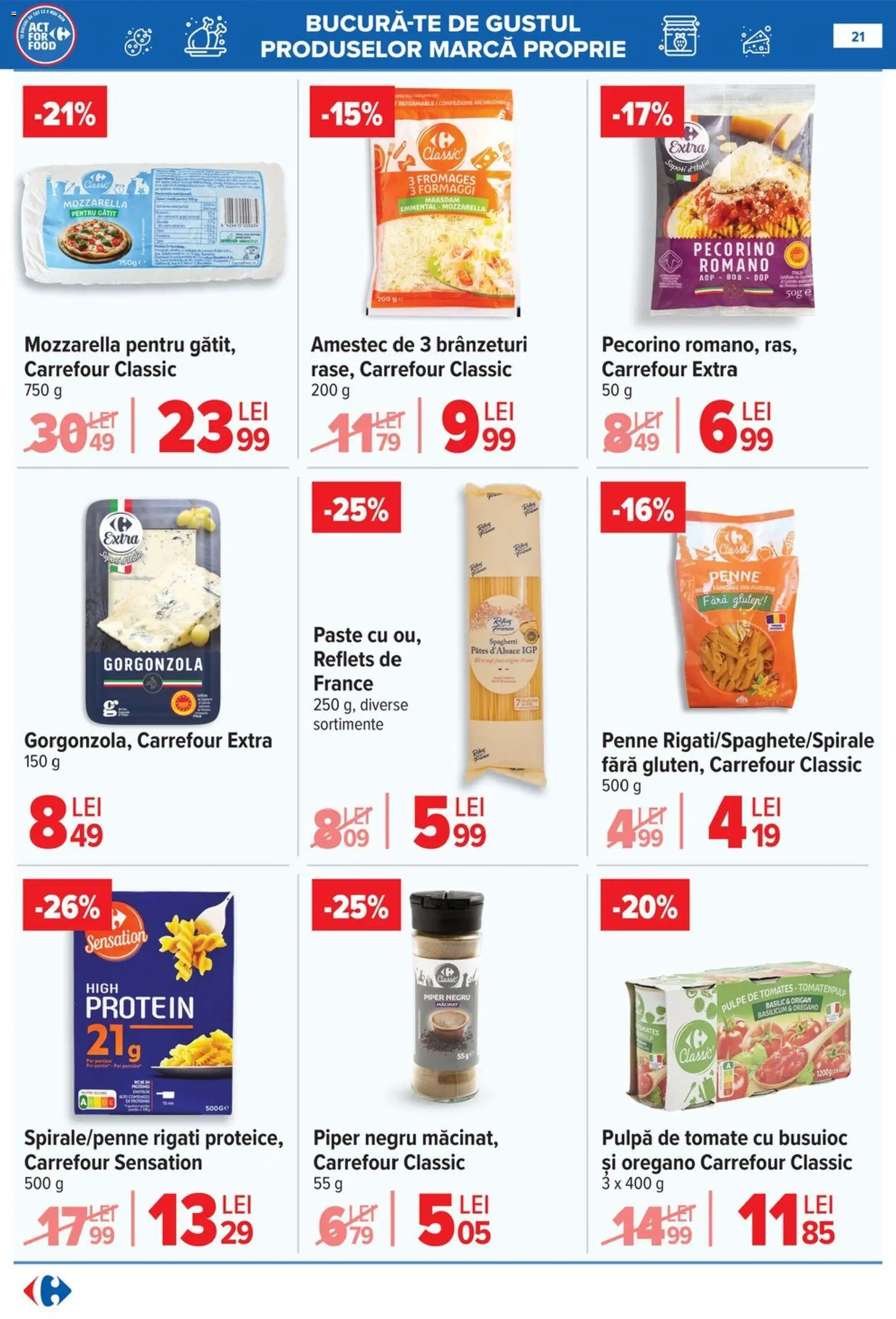 Catalog Carrefour 3 - 8 Iunie 2026 | Pagina 21 | Produse: Mozzarella, Gorgonzola, Paste, Piper