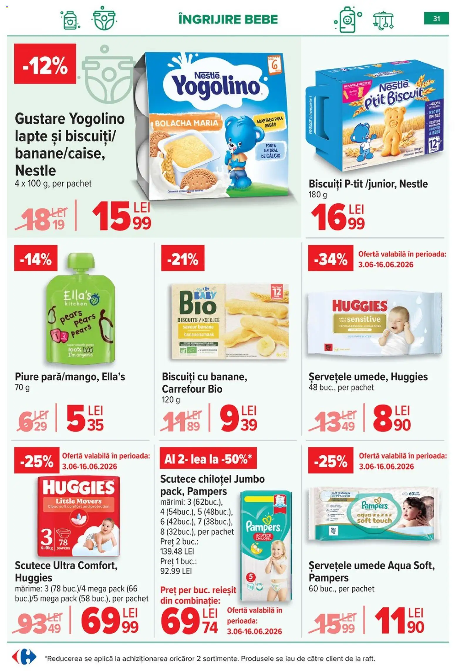 Catalog Carrefour 3 - 8 Iunie 2026 | Pagina 32 | Produse: Pară, Pepino, Biscuiți, Scutece