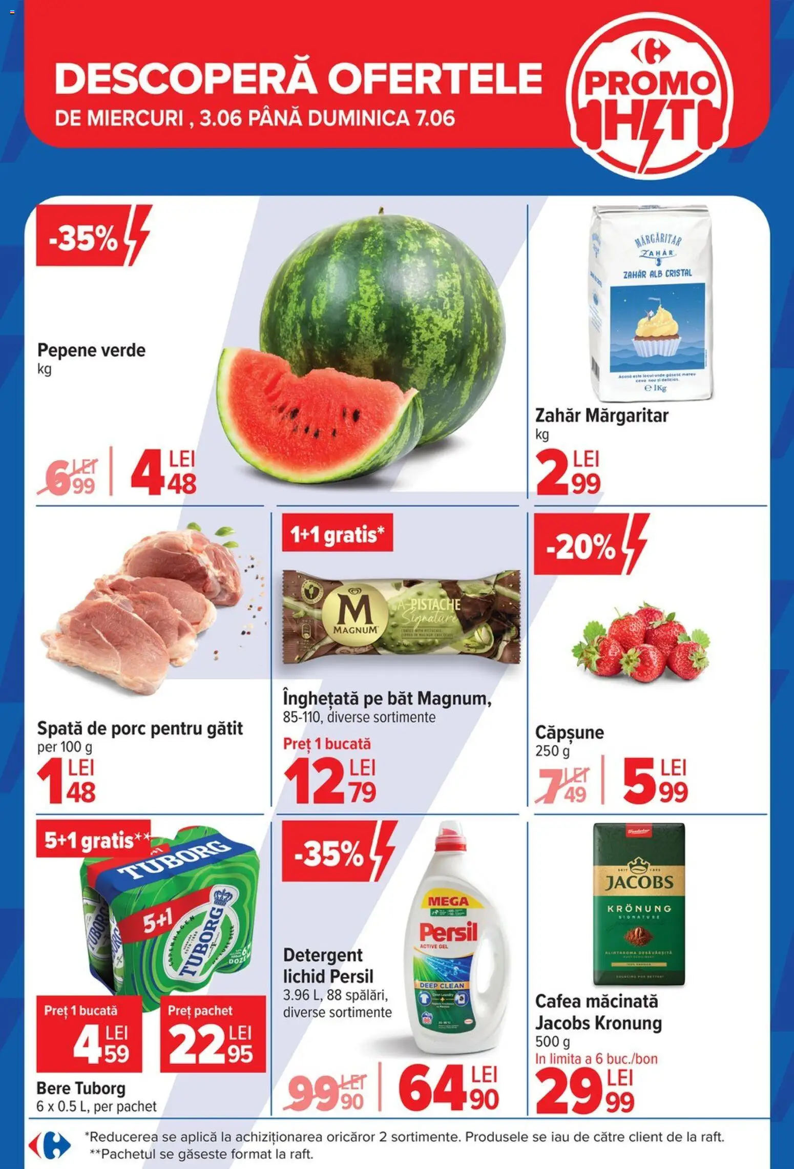 Catalog Carrefour 3 - 8 Iunie 2026 | Pagina 4 | Produse: Pepene Verde, Pomelo, Bere, Înghețată