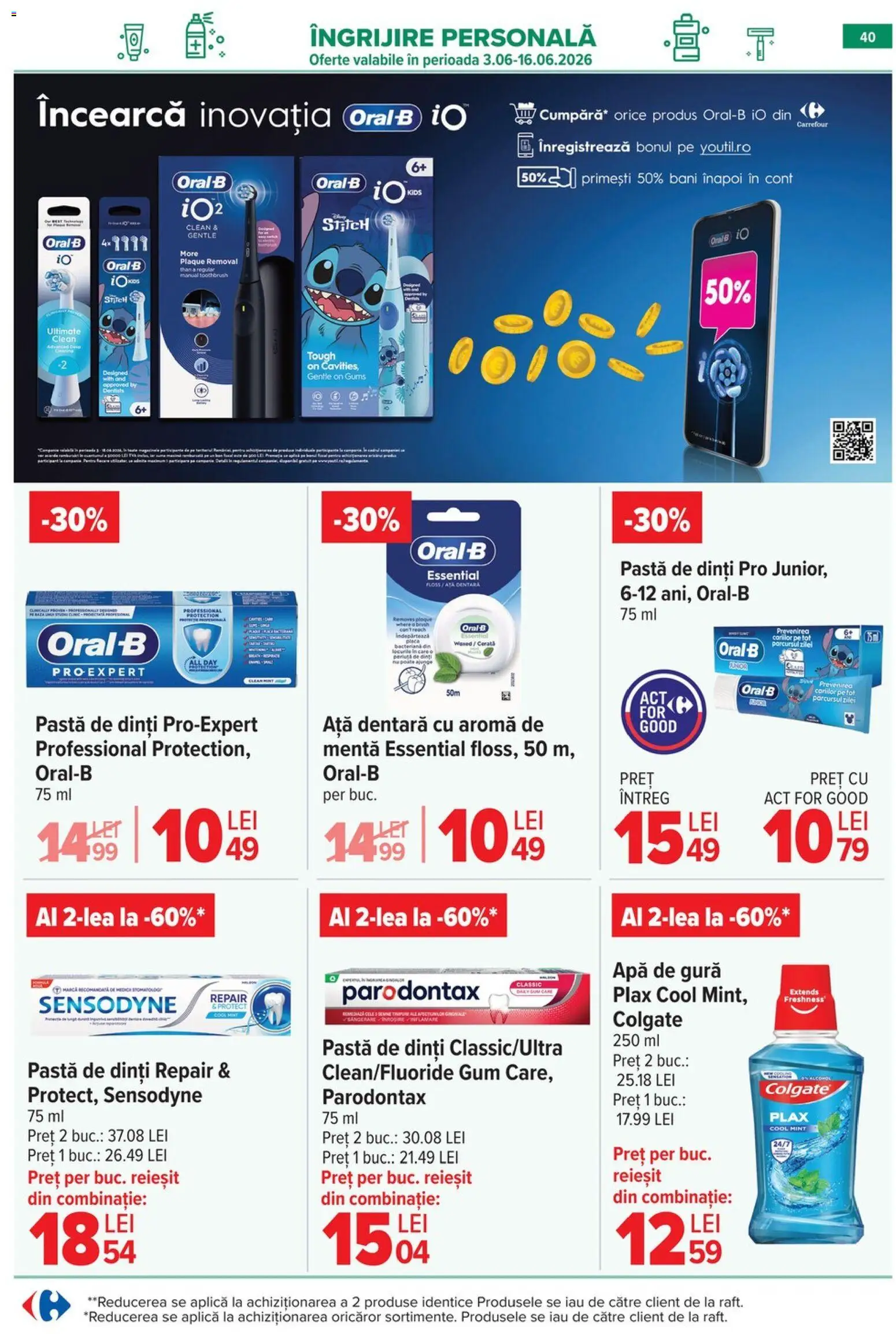 Catalog Carrefour 3 - 8 Iunie 2026 | Pagina 41 | Produse: Pomelo, Ață dentară, Pastă de dinți, Apă