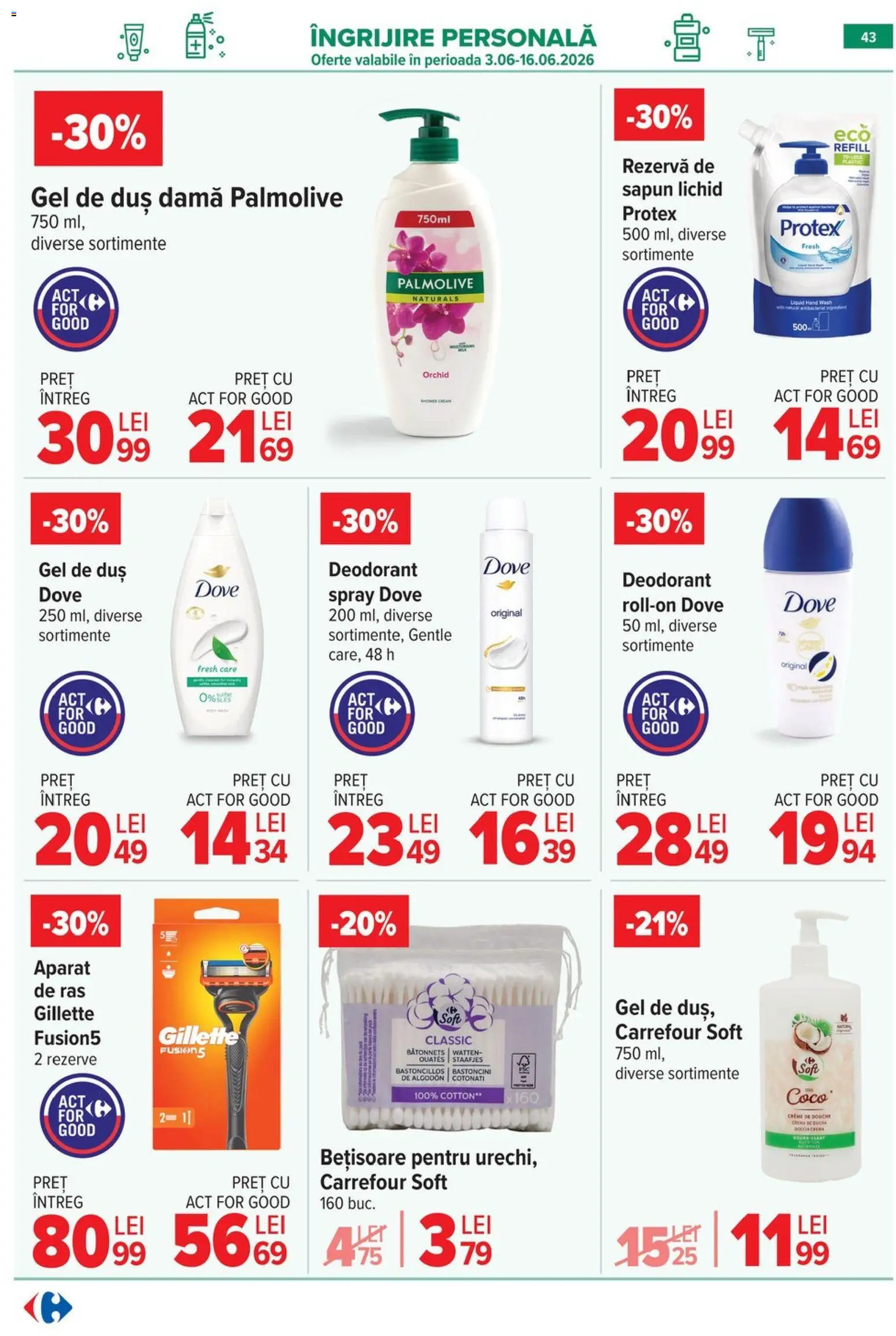 Catalog Carrefour 3 - 8 Iunie 2026 | Pagina 44 | Produse: Aparat De Ras, Cremă, Săpun, Săpun lichid