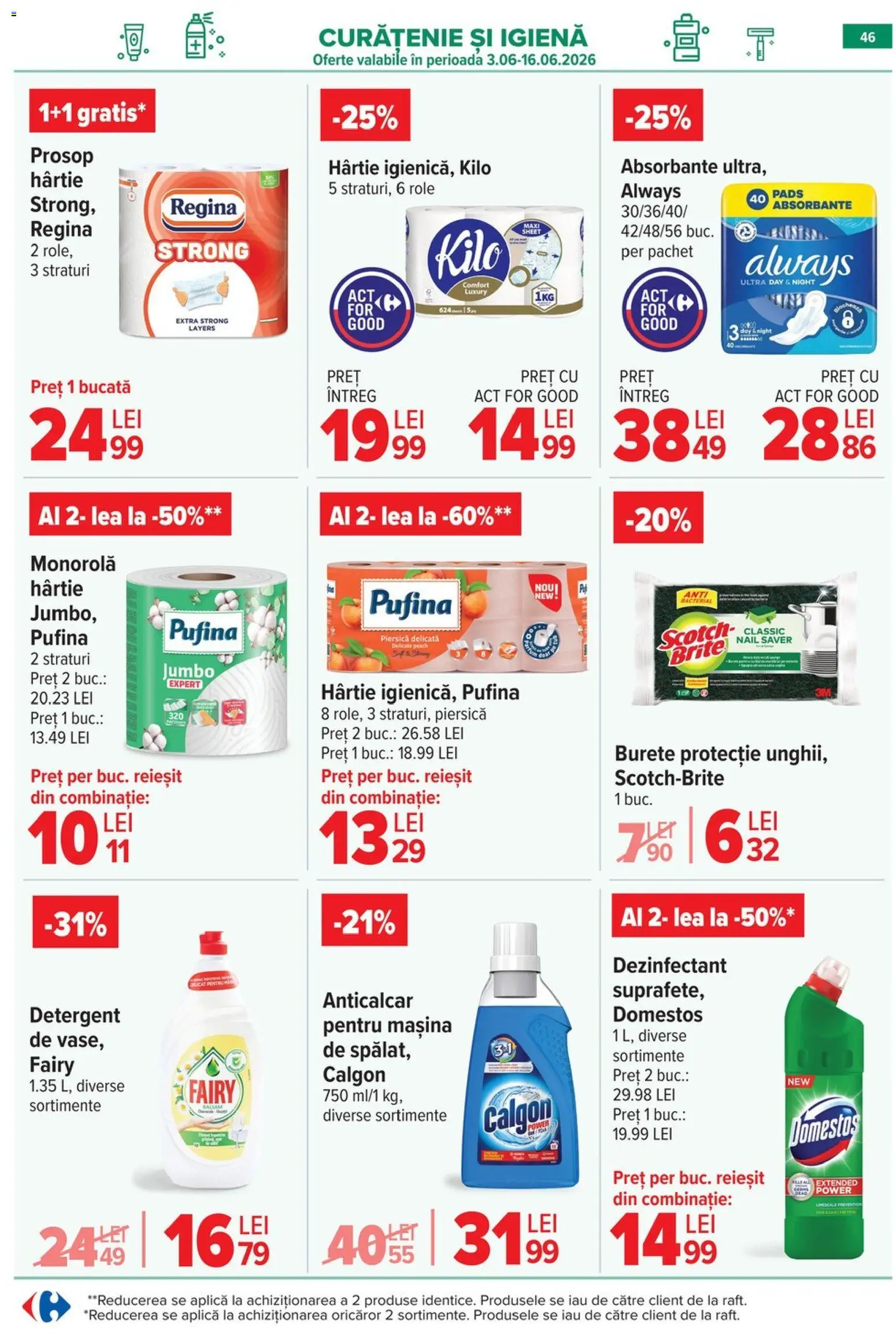 Catalog Carrefour 3 - 8 Iunie 2026 | Pagina 47 | Produse: Piersică, Burete, Detergent, Absorbante