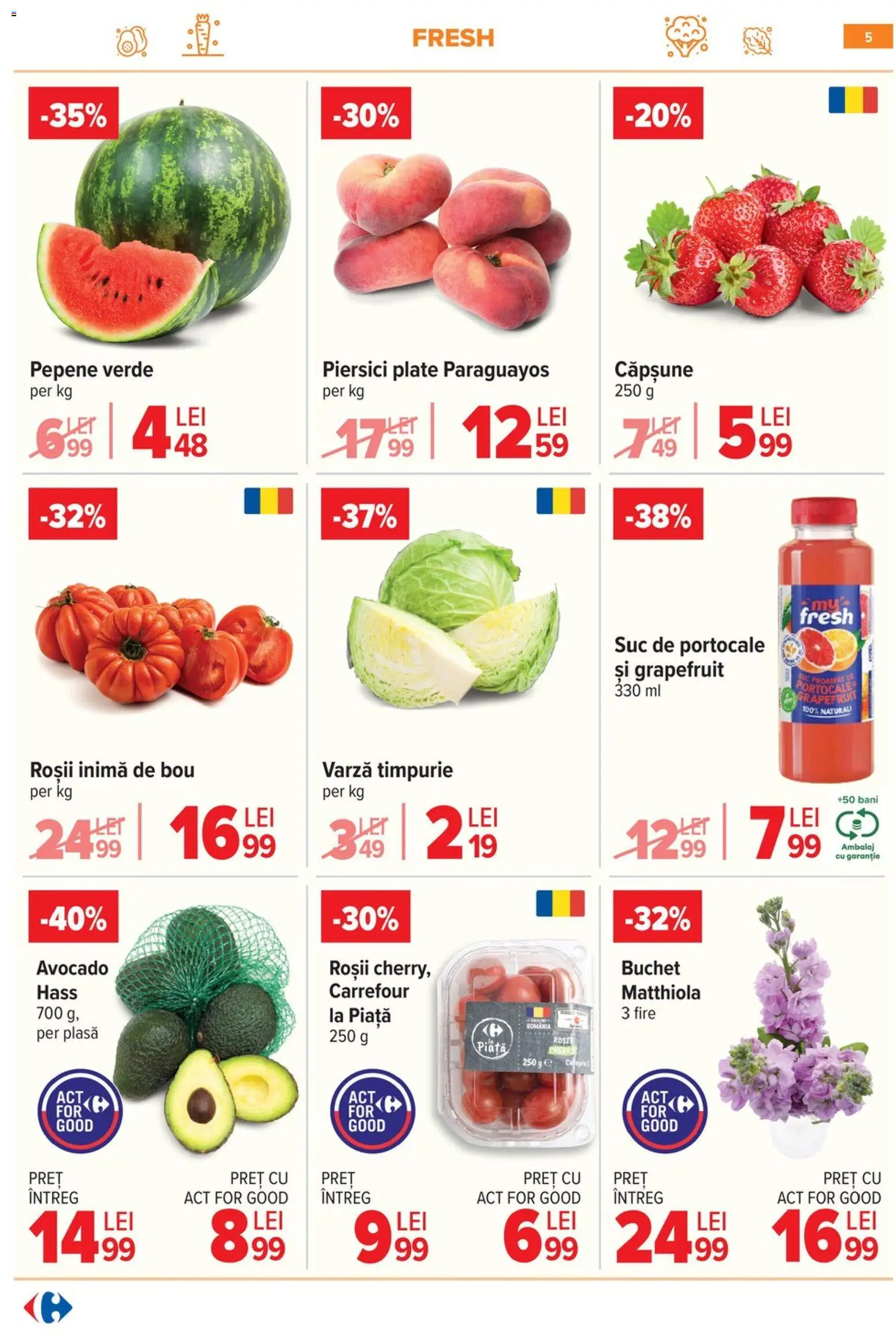 Catalog Carrefour 3 - 8 Iunie 2026 | Pagina 5 | Produse: Varză, Suc, Portocale, Roșii