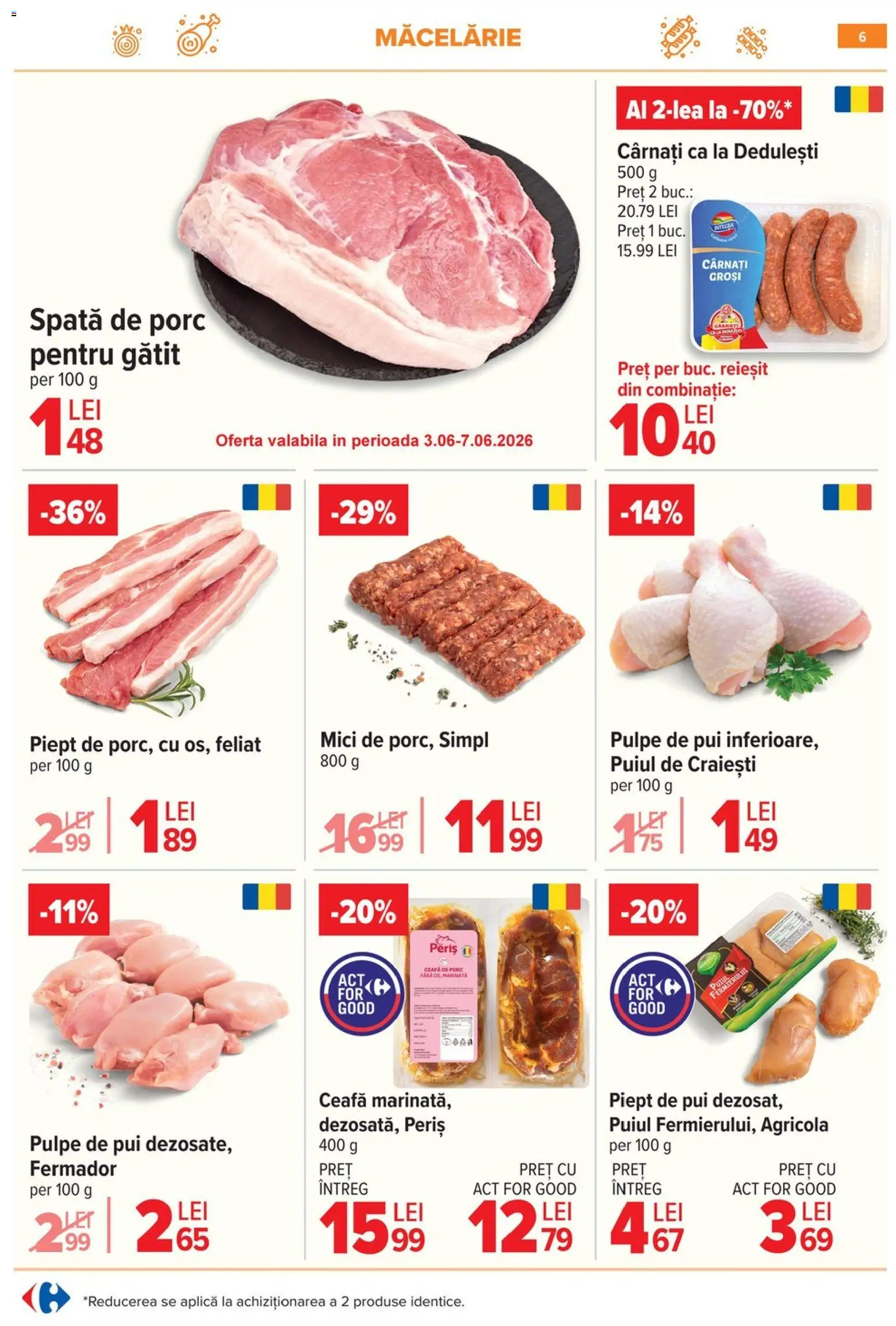 Catalog Carrefour 3 - 8 Iunie 2026 | Pagina 6 | Produse: Pară, Hacıyatmaz Kedi Oyuncağı, Mici, Cârnați