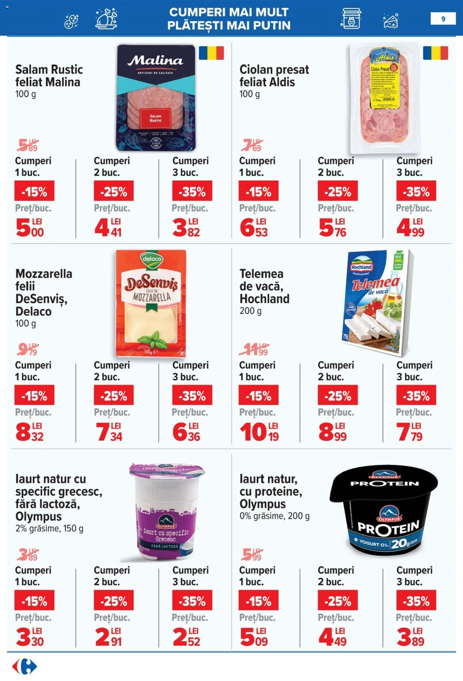 Catalog Carrefour 3 - 8 Iunie 2026 | Pagina 9 | Produse: Light Kedi Konservesi, Mozzarella, Salam