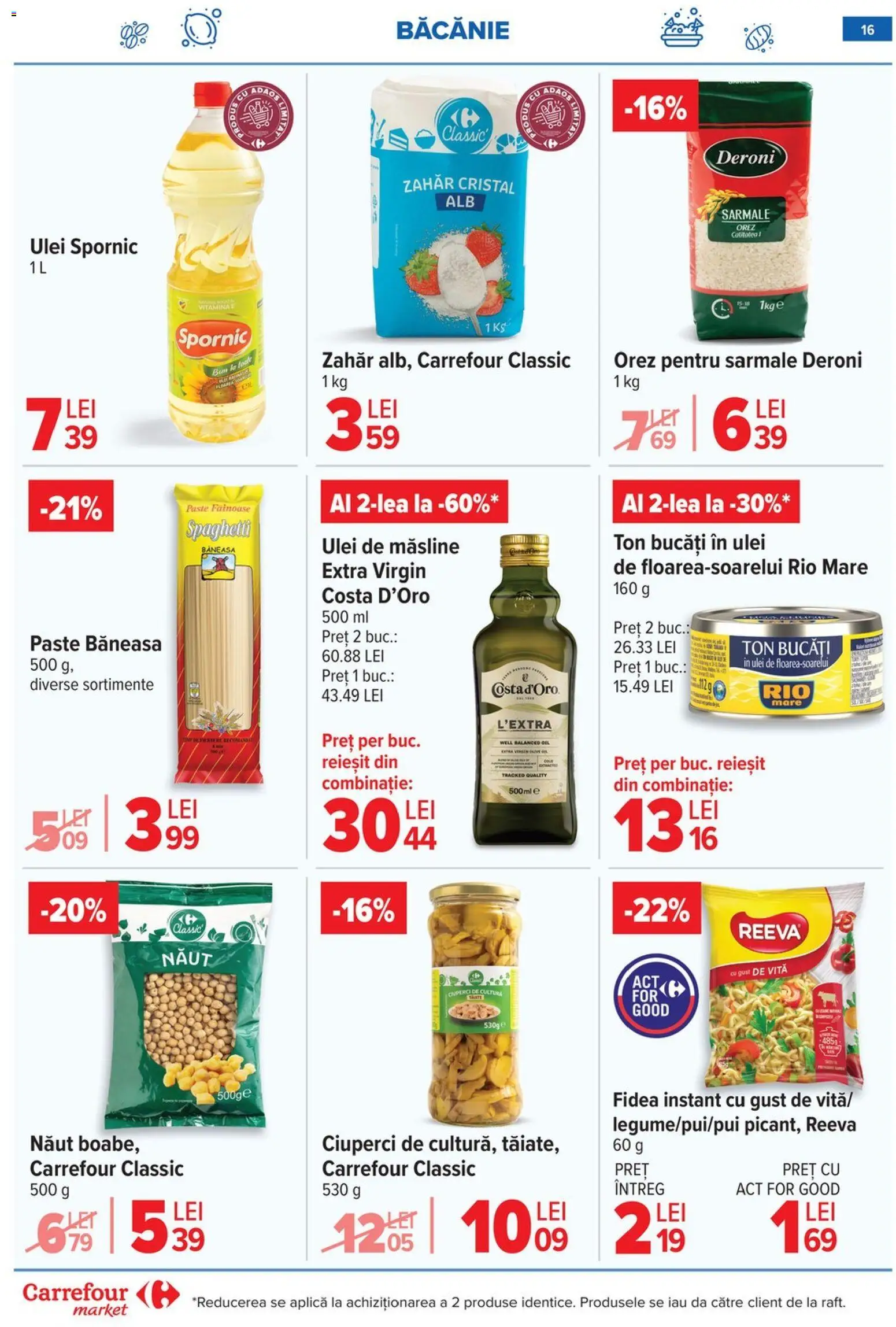 Catalog Carrefour 3 - 8 Iunie 2026 | Pagina 16 | Produse: Măsline, Ciuperci, Paste, Zahăr