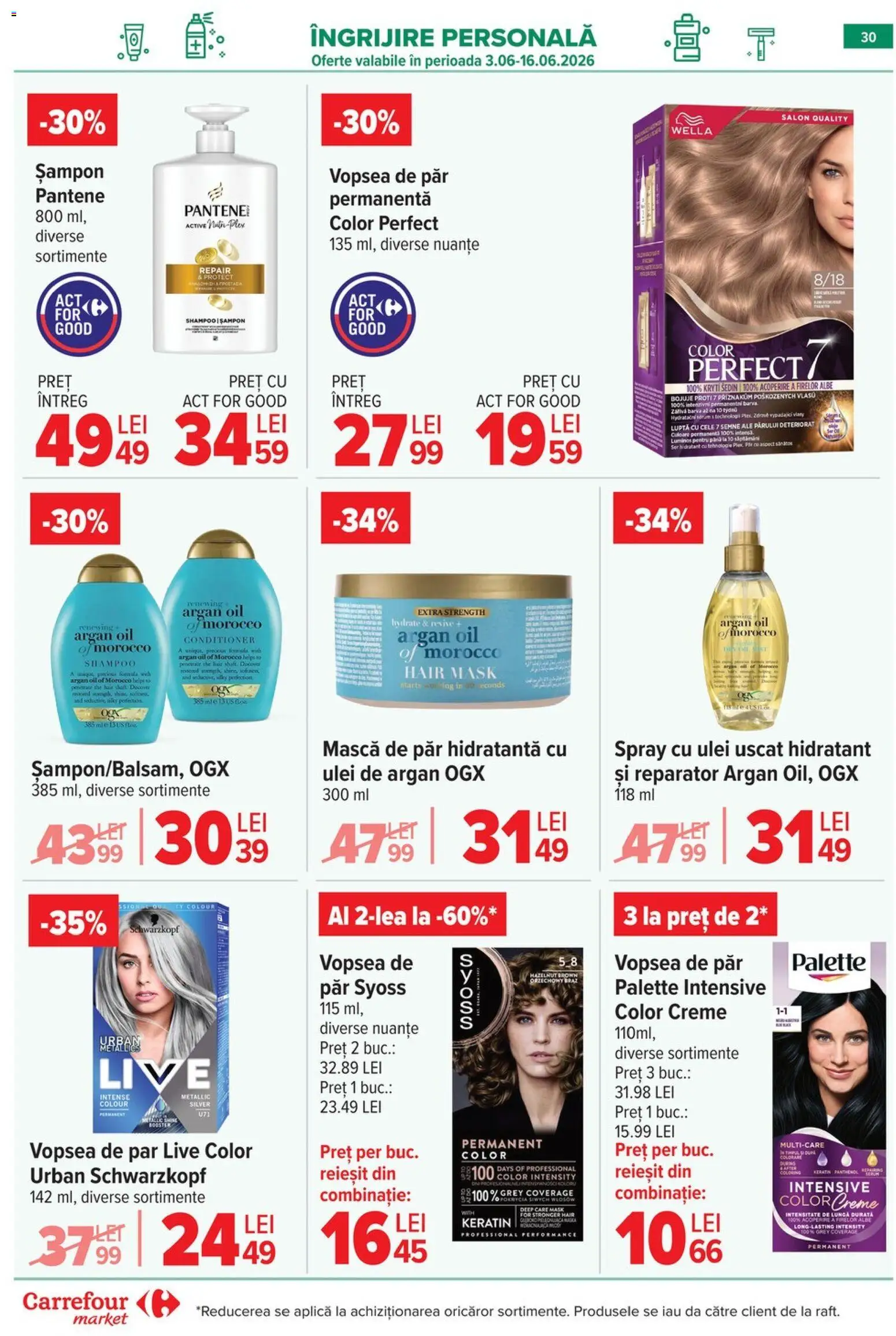 Catalog Carrefour 3 - 8 Iunie 2026 | Pagina 30 | Produse: Vopsea, Mască de păr, Ulei, Vopsea de păr