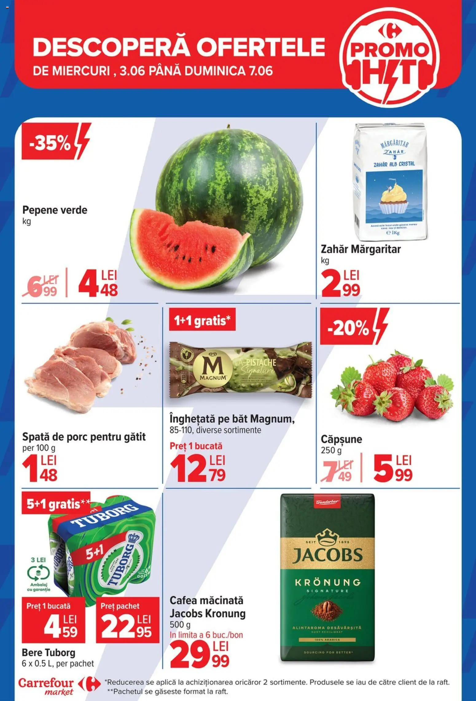 Catalog Carrefour 3 - 8 Iunie 2026 | Pagina 4 | Produse: Pepene Verde, Cafea, Înghețată, Zahăr