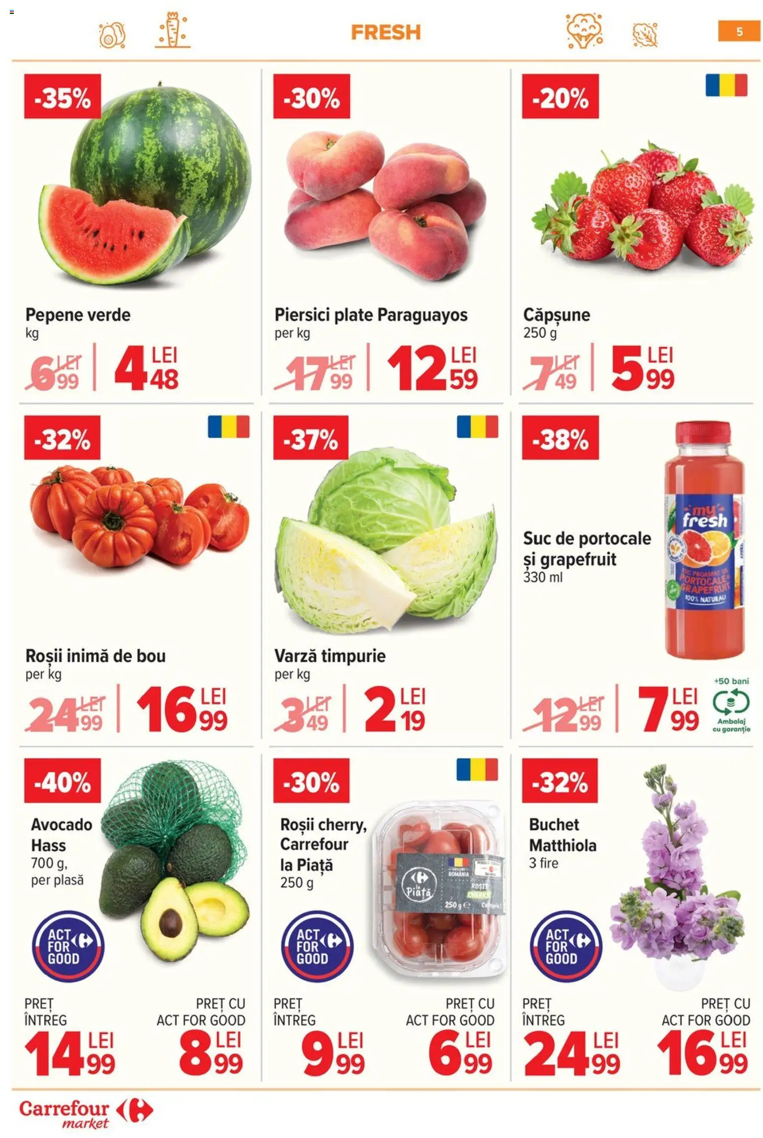 Catalog Carrefour 3 - 8 Iunie 2026 | Pagina 5 | Produse: Varză, Portocale, Roșii, Avocado