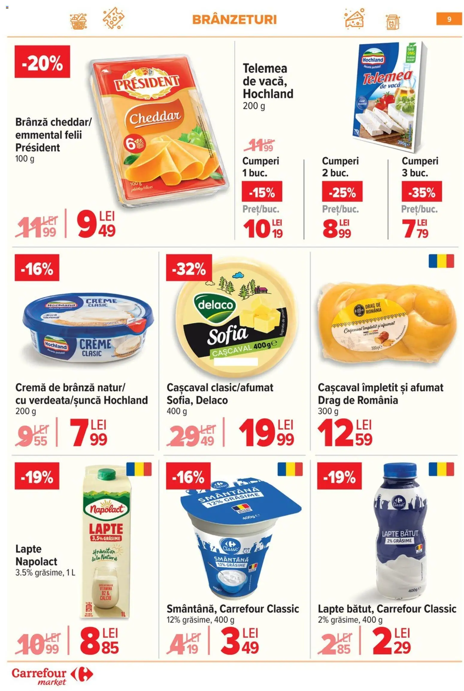 Catalog Carrefour 3 - 8 Iunie 2026 | Pagina 9 | Produse: Cașcaval, Brânză, Cremă de brânză, Smântână