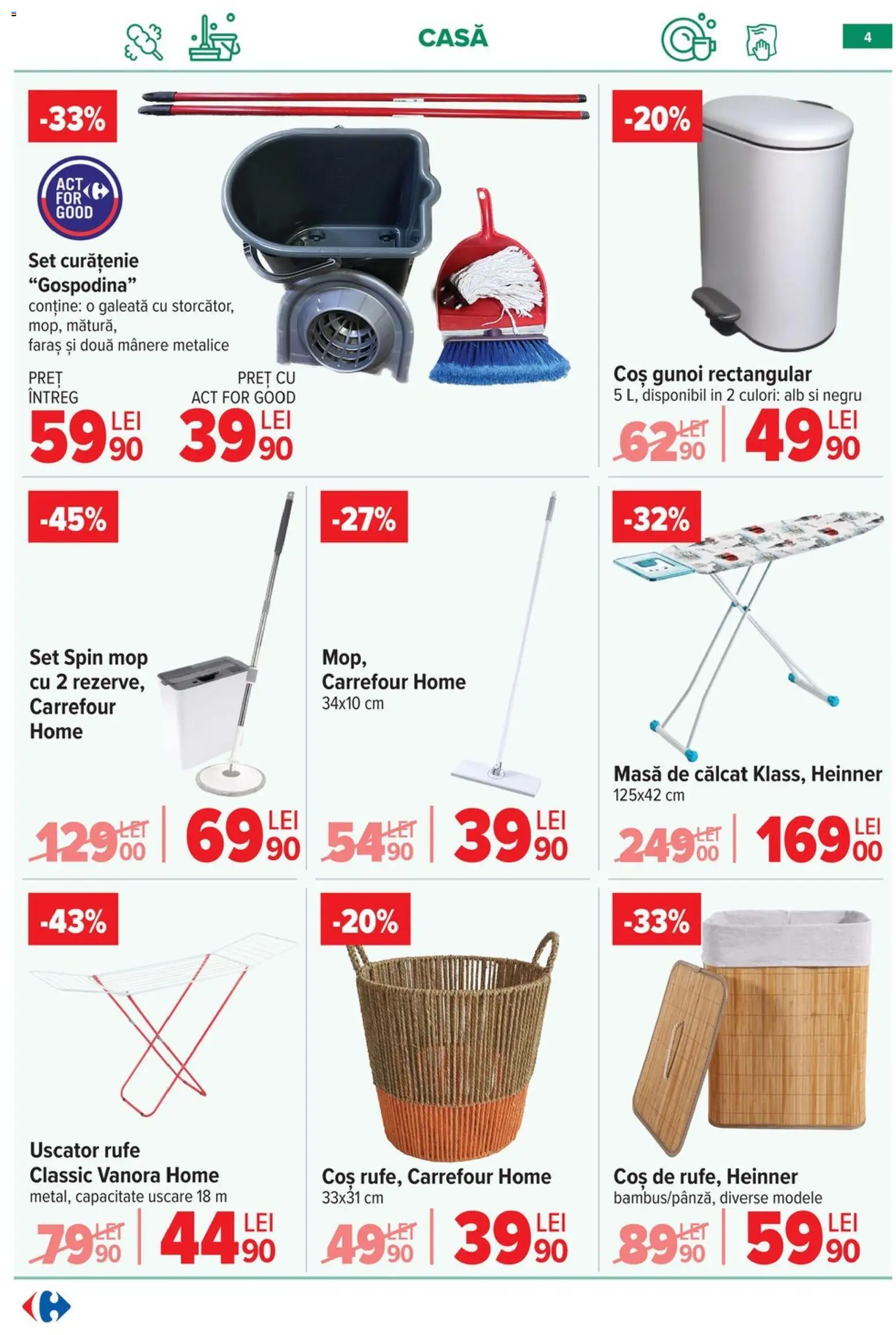 Catalog Carrefour 3 - 15 Iunie 2026 | Pagina 5 | Produse: Mop, Uscător rufe, Masă, Masă de călcat