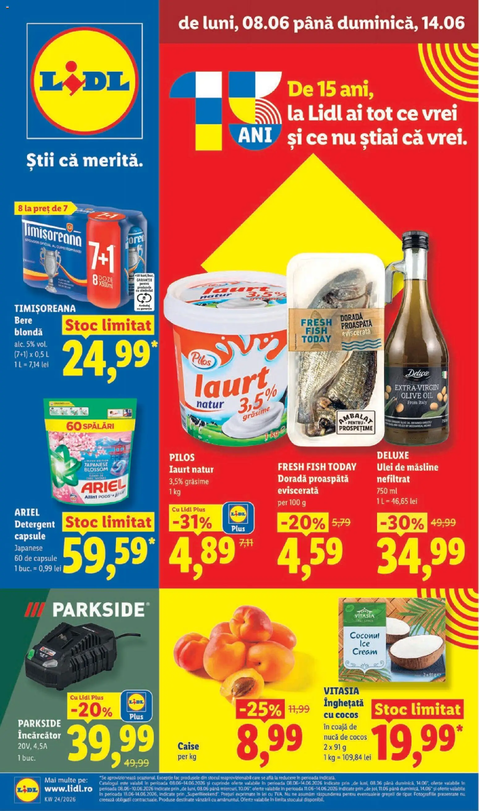 Catalog LIDL 8 - 13 Iunie 2026 | Pagina 1 | Produse: Toplar, Bere, Detergent, Înghețată