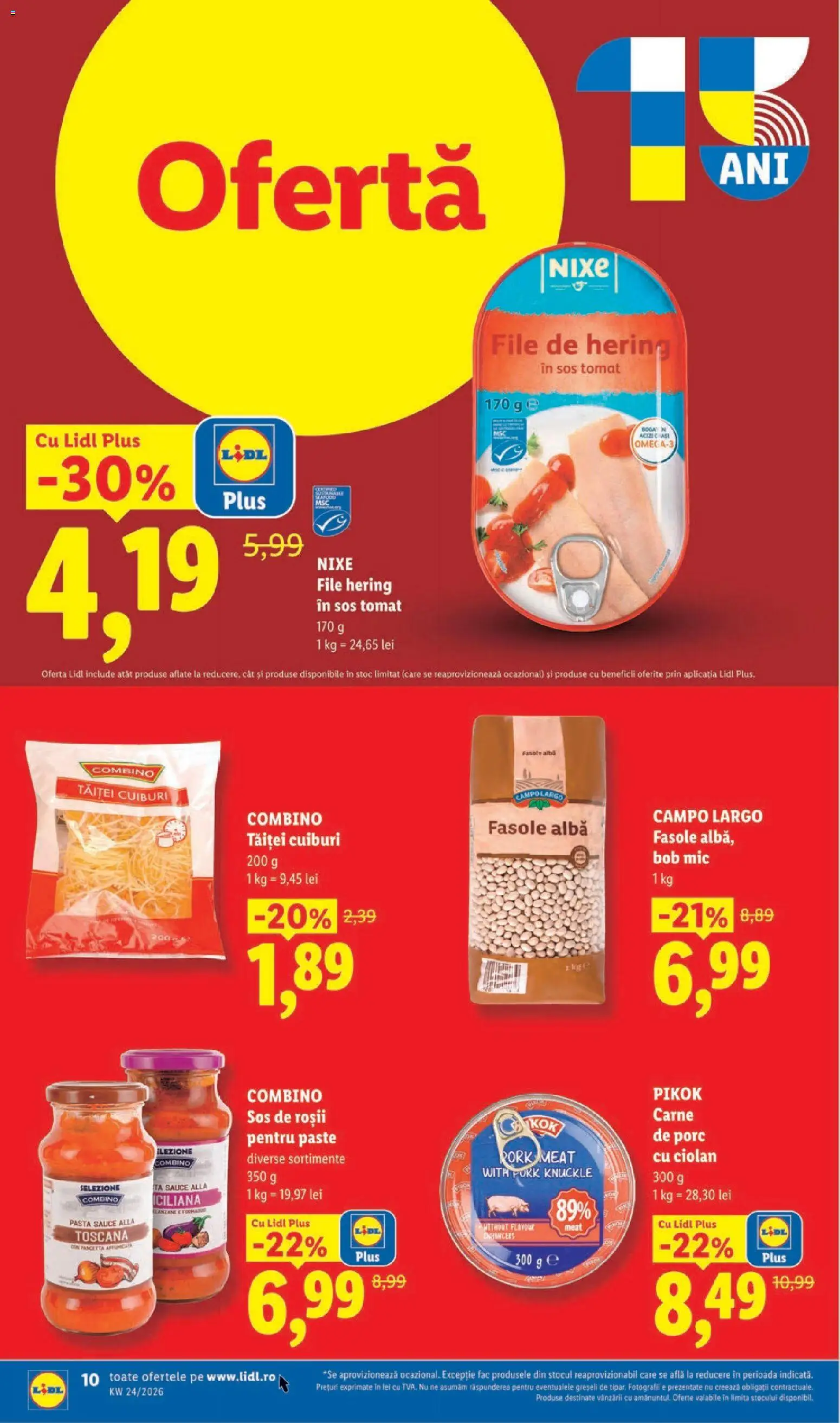 Catalog LIDL 8 - 13 Iunie 2026 | Pagina 10 | Produse: Carne De Porc, Roșii, Paste, Sos