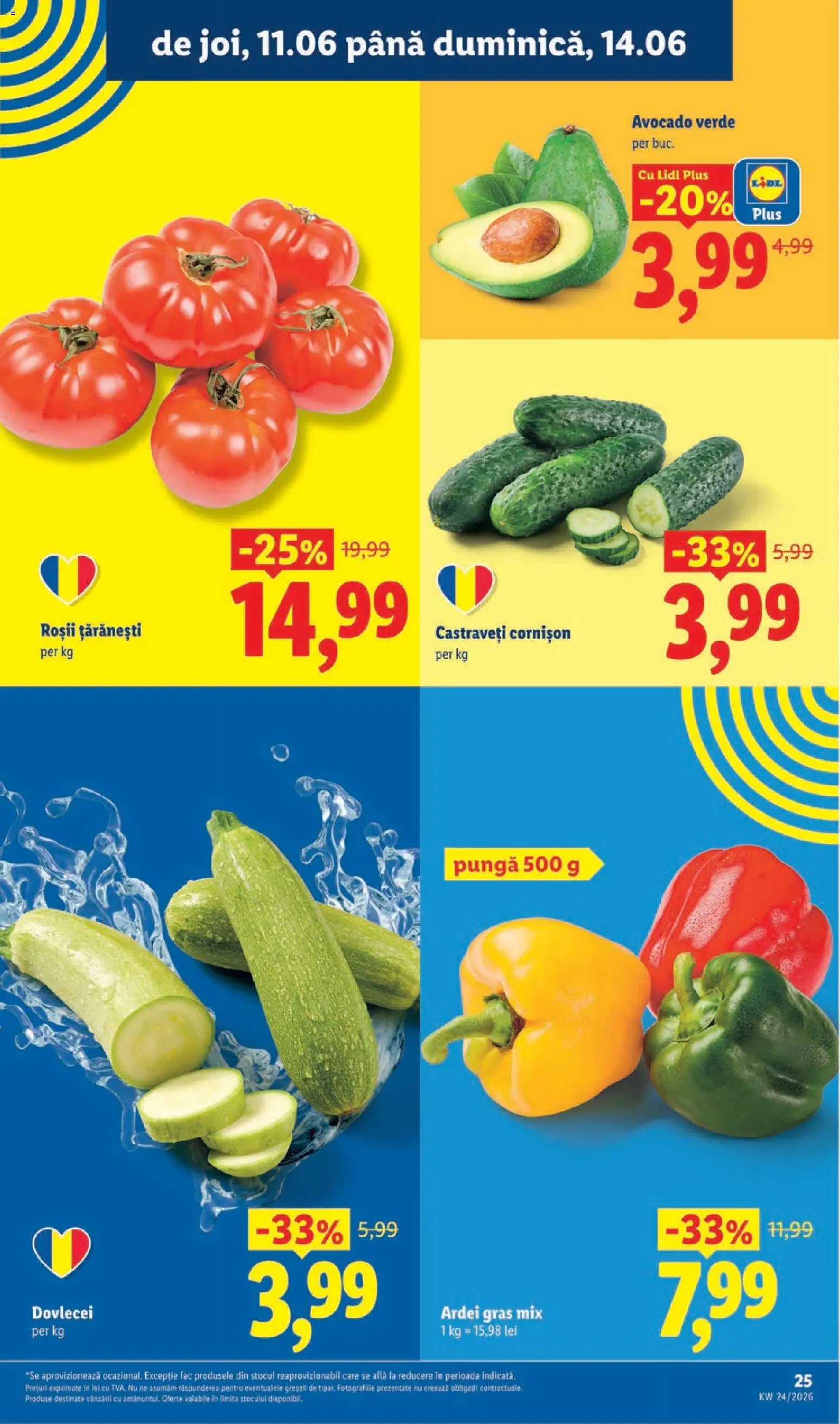 Catalog LIDL 8 - 13 Iunie 2026 | Pagina 25 | Produse: Pungă, Ardei, Castraveți, Avocado