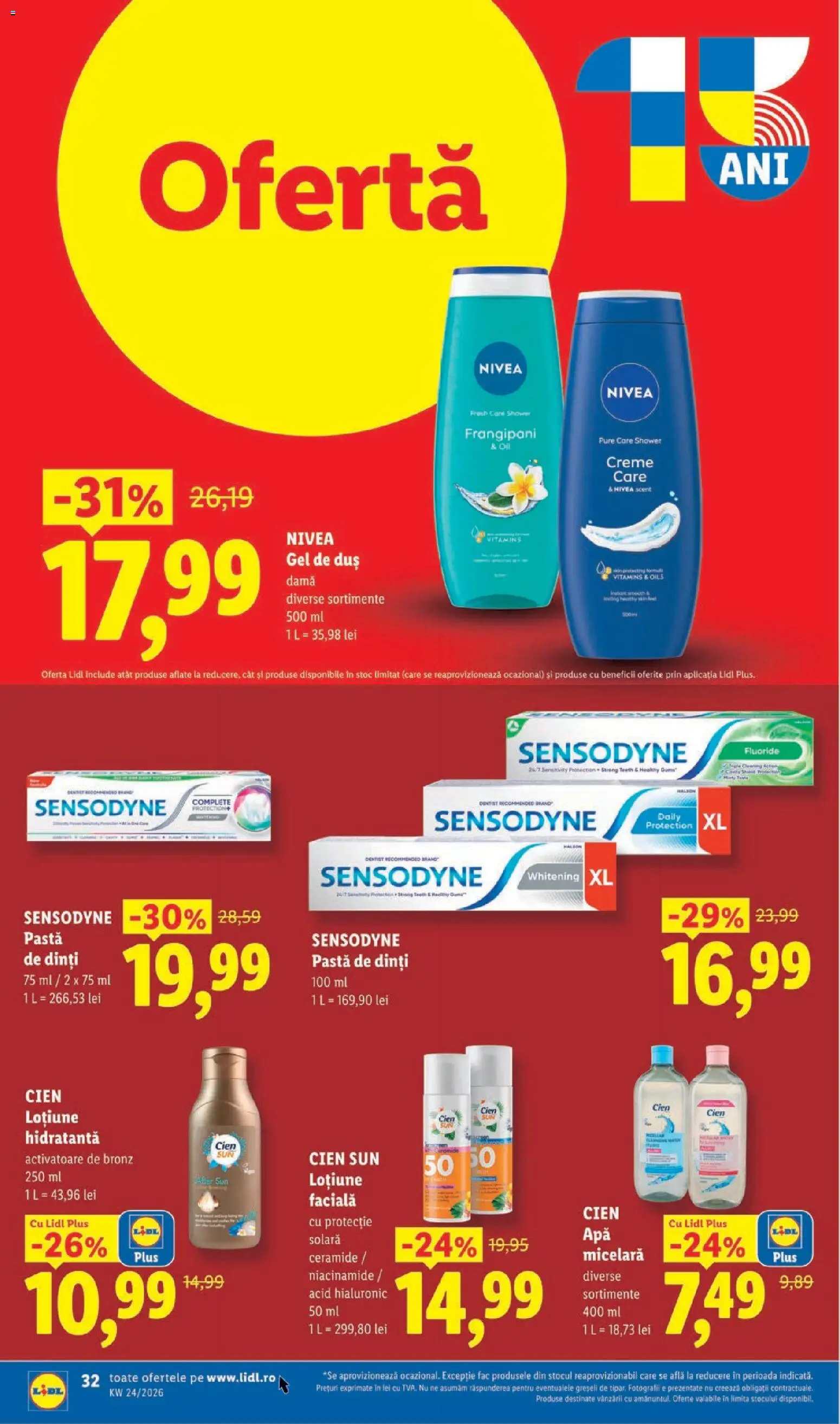 Catalog LIDL 8 - 13 Iunie 2026 | Pagina 32 | Produse: Apă micelară, Protecție solară, Gel de duș, Pastă de dinți