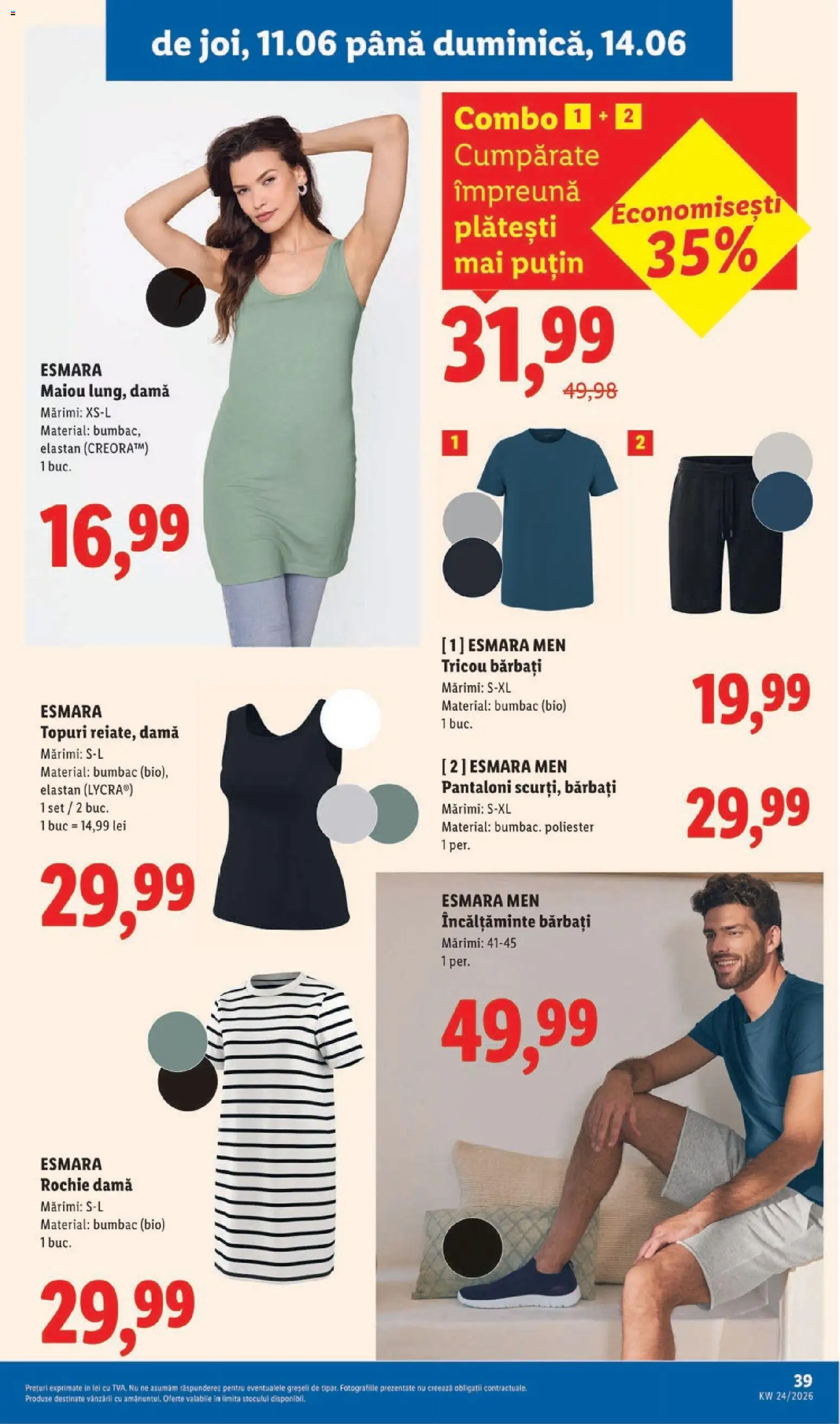 Catalog LIDL 8 - 13 Iunie 2026 | Pagina 39 | Produse: Şerit ödül, Rochie, Top, Bornoz takımı