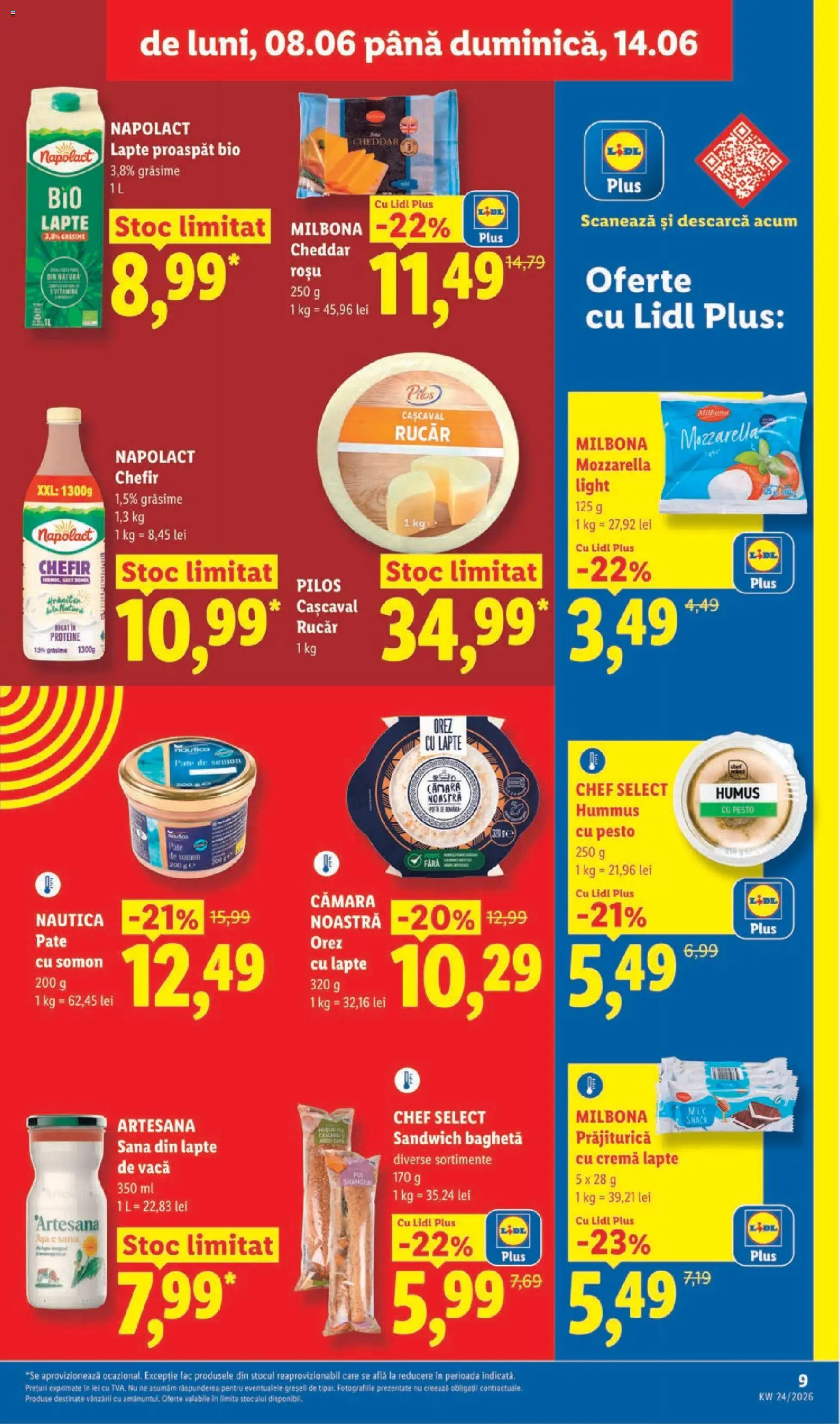 Catalog LIDL 8 - 13 Iunie 2026 | Pagina 9 | Produse: Masaüstü kılıfı, Toplar, Mozzarella, Humus