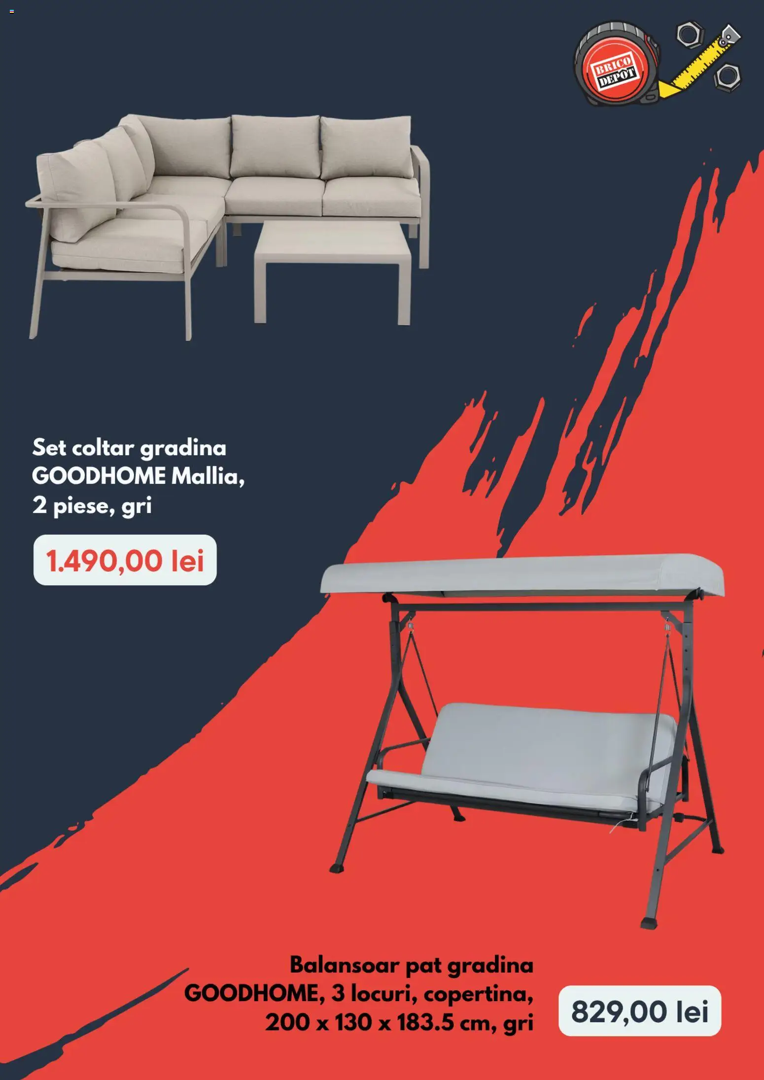 Catalog Brico Depot 4 - 16 Iunie 2026 | Pagina 2 | Produse: Pat, Colțar, Balansoar