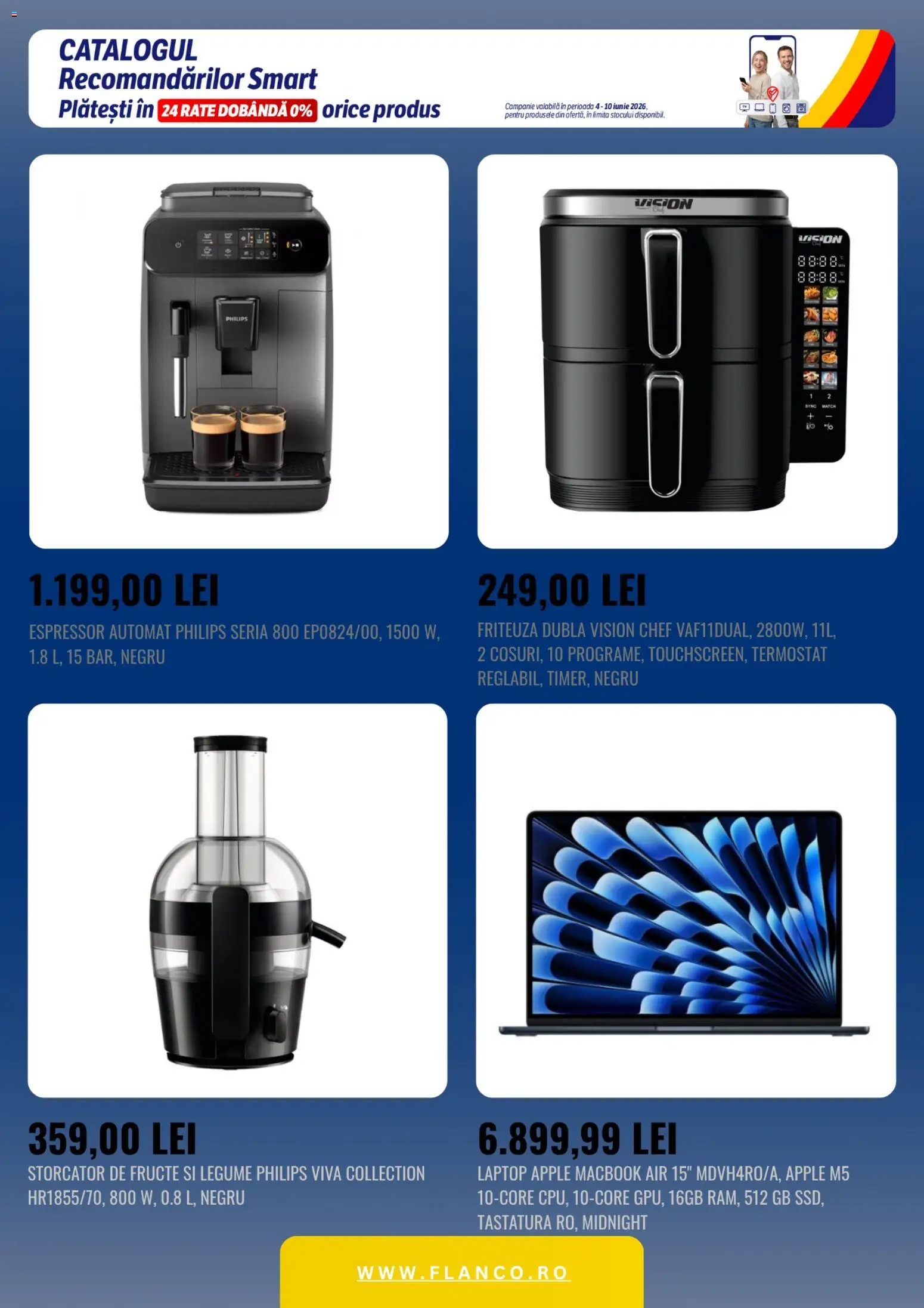 Catalog Flanco 4 - 9 Iunie 2026 | Pagina 5 | Produse: Storcător, Friteuză, Storcător de fructe, Apple