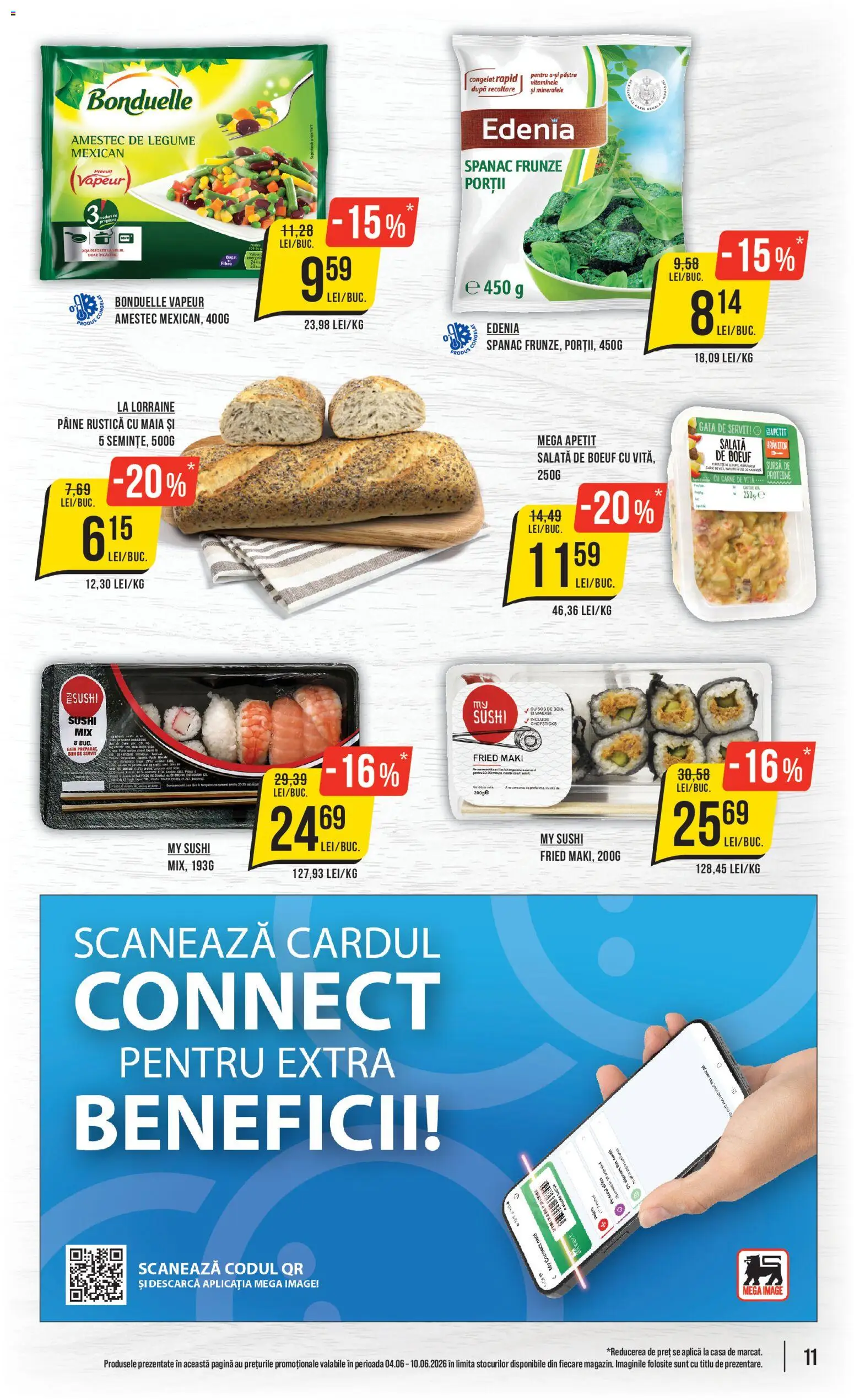 Catalog Mega Image 4 - 9 Iunie 2026 | Pagina 11 | Produse: Masaüstü kılıfı, Sushi, Carne De Vită, Legume