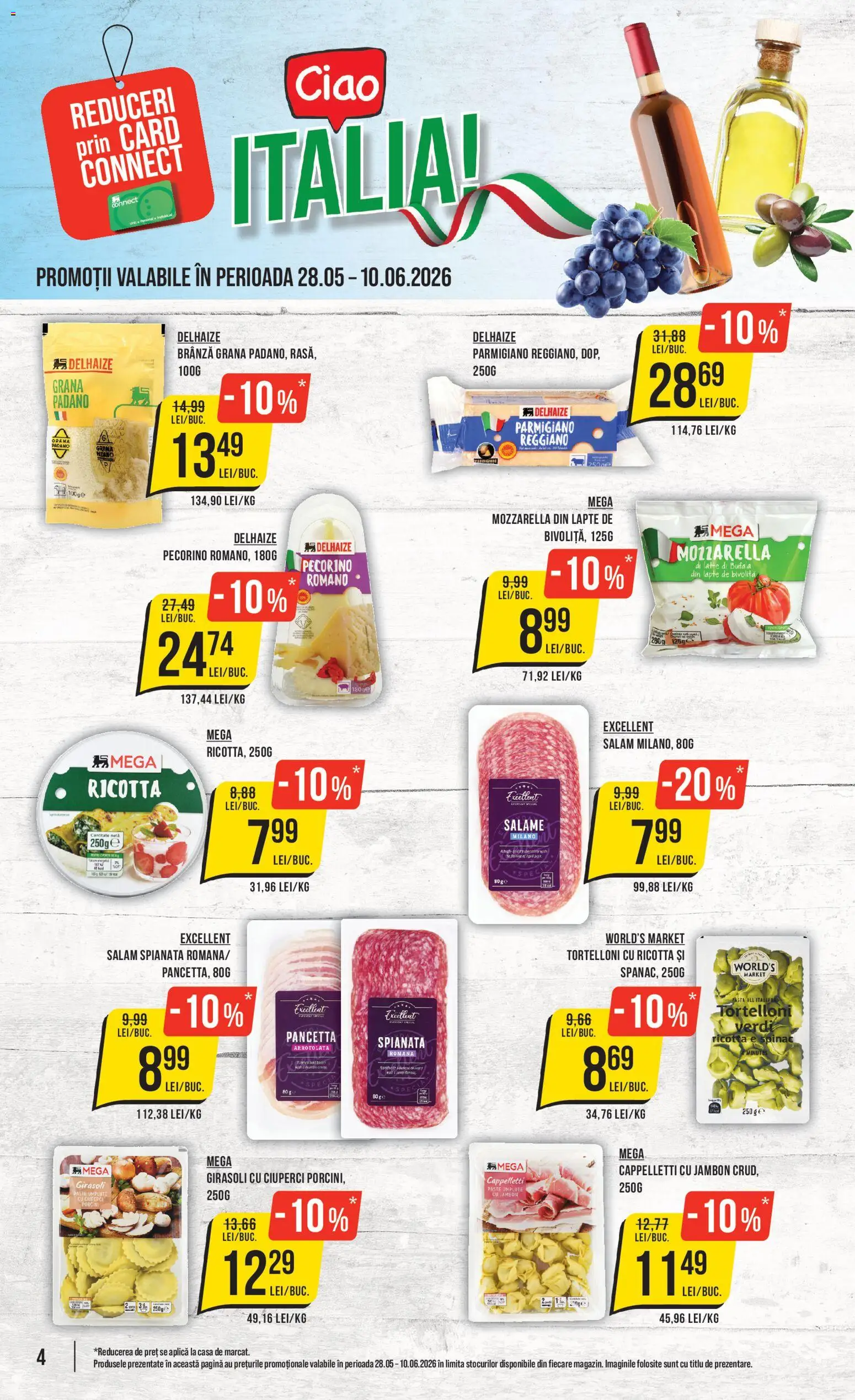 Catalog Mega Image 4 - 9 Iunie 2026 | Pagina 4 | Produse: Ciuperci, Mozzarella, Salam, Paste