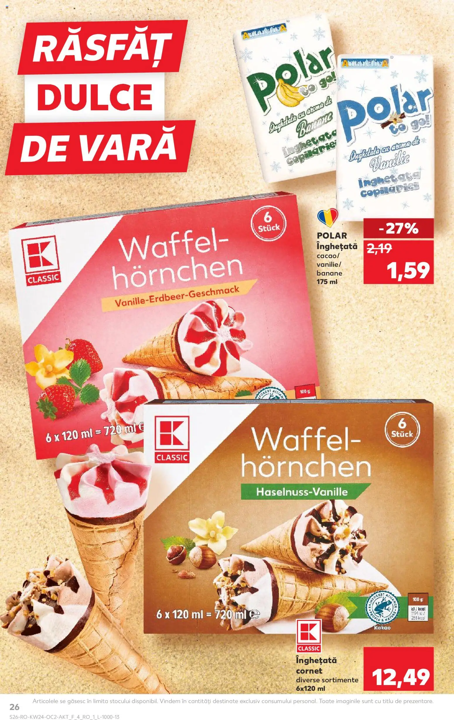Catalog Kaufland 10 - 15 Iunie 2026 | Pagina 26 | Produse: Banane, Înghețată