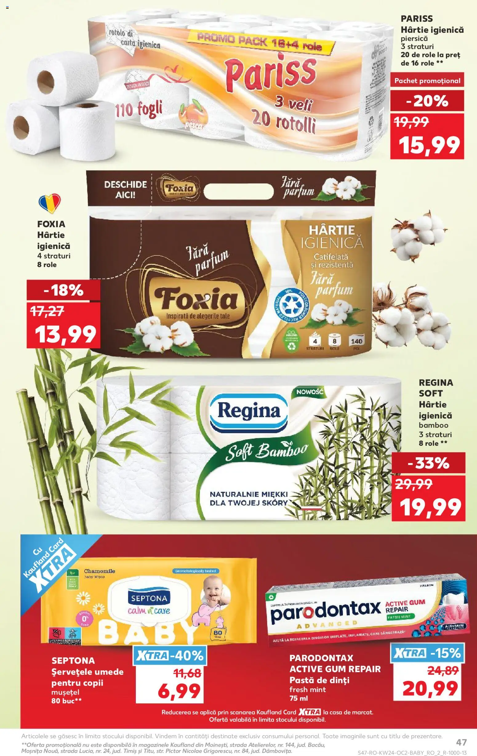 Catalog Kaufland 10 - 15 Iunie 2026 | Pagina 47 | Produse: Role, Pastă de dinți, Șervețele umede, Yaşlı Köpek Konservesi